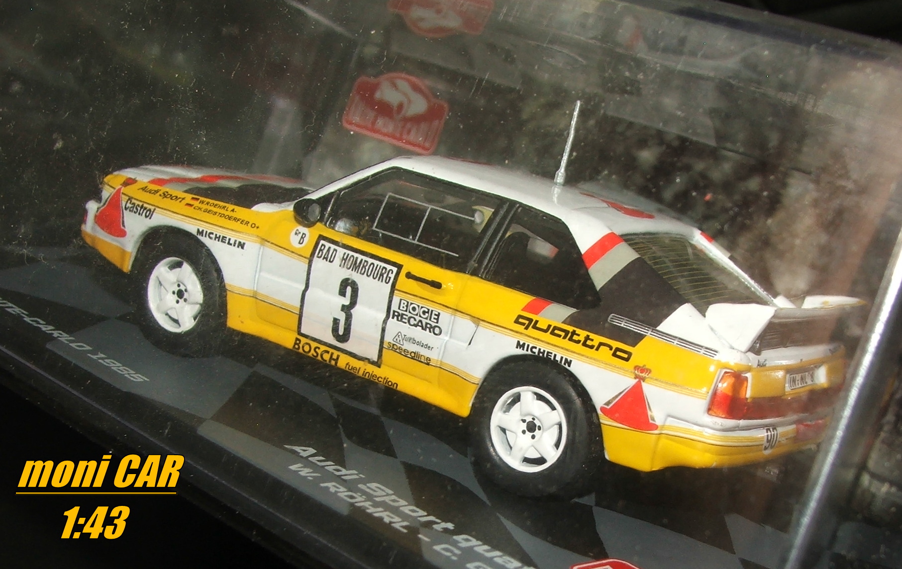 AUDI Sport quattro Rallye No.3 - W. Rohrl - C. Geistdorfer  Rallye Monte Carlo 1985 (1:43) Altaya/IXO