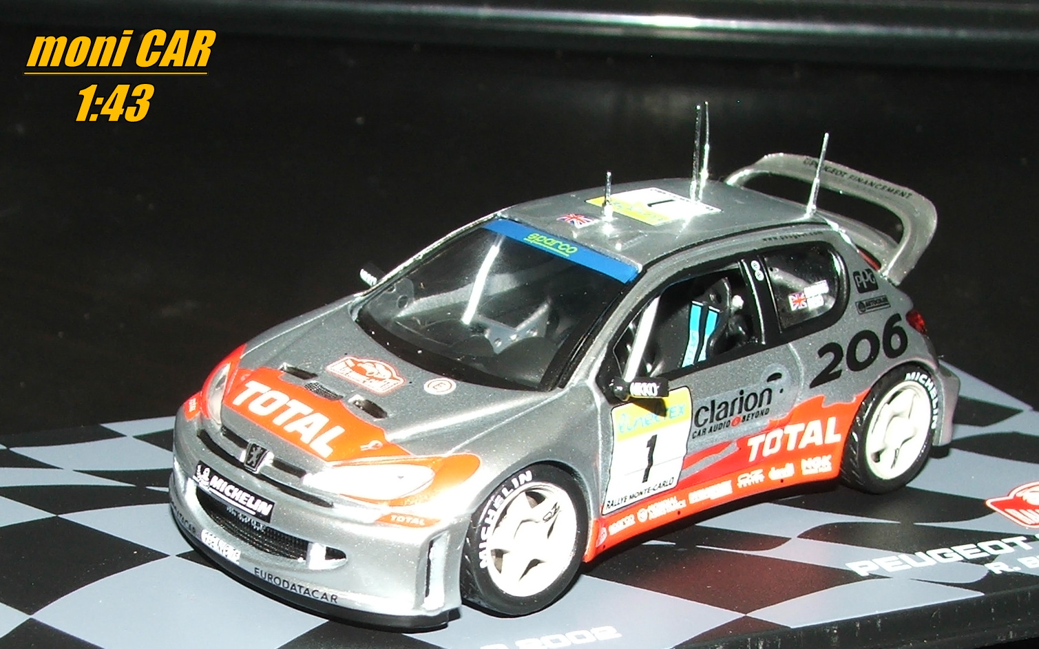 PEUGEOT 206 WRC No.1 - R. Burns - R. Reid - Rally Monte Carlo 2002 (1:43) Altaya/IXO