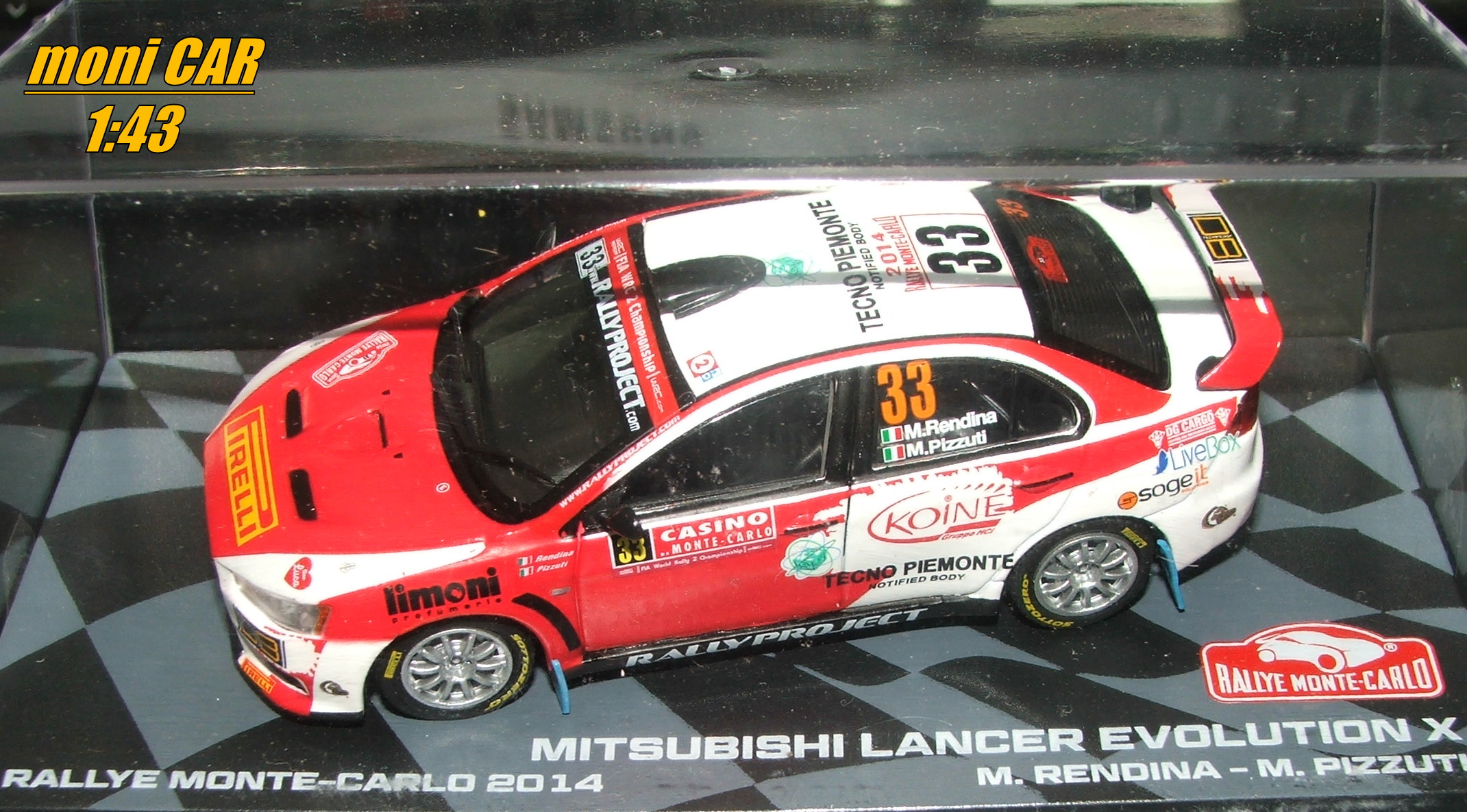 MITSUBISHI Lancer Evolution X No.33 - M. Rendina - M. Pizzuti - Rallye Monte Carlo 2014 (1:43) Altaya/IXO