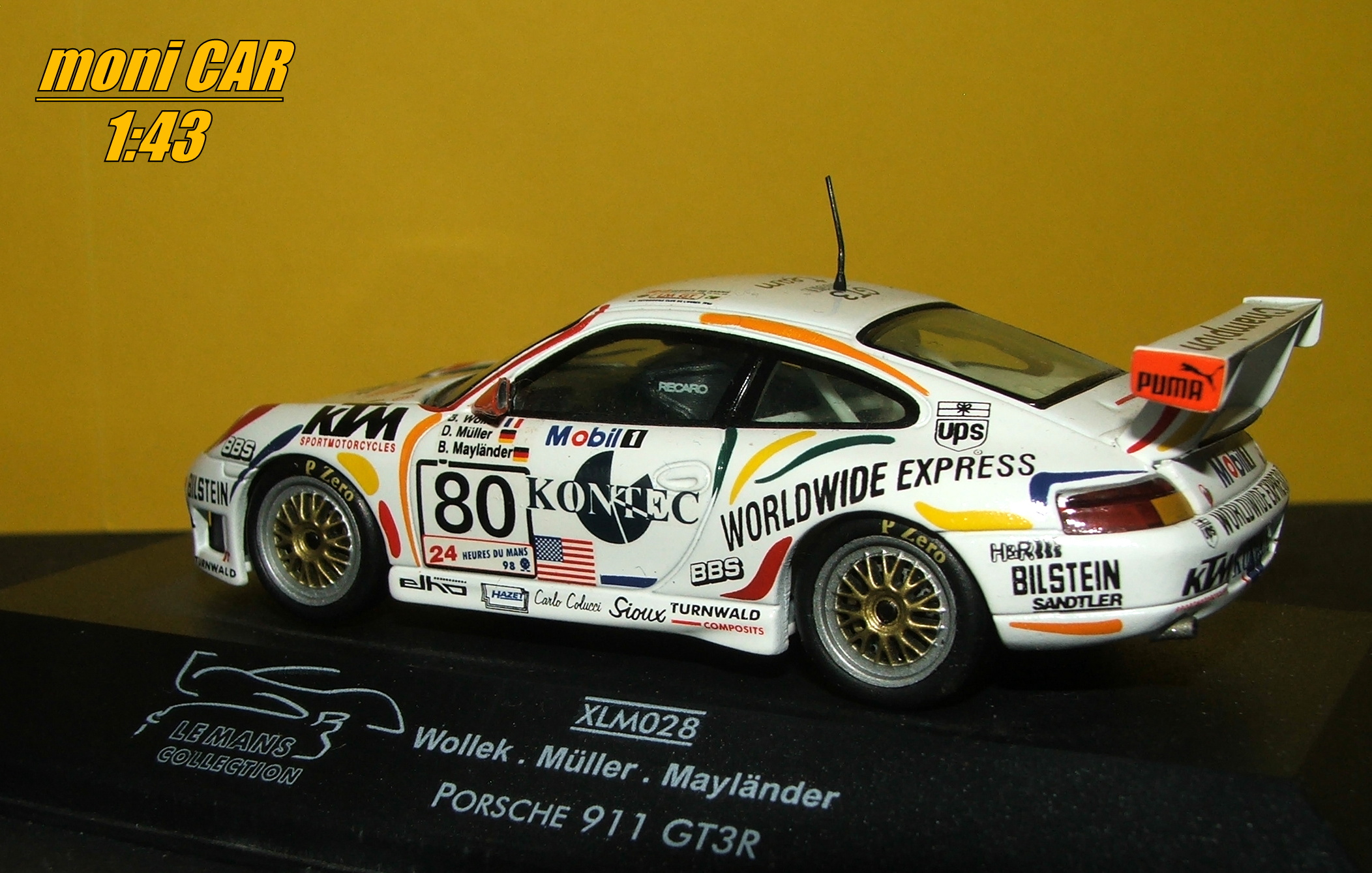PORSCHE 911 GT3R No.80 B. Wollek D. Muller B. Maylander Le Mans 1999 (1:43) ONYX