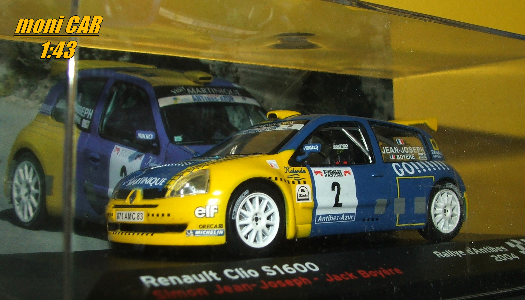 RENAULT Clio S1600 No.2 - Simon Jean-Joshep - Jack Boyére  rally  d´Antibes 2004 (1:43) Altaya/IXO