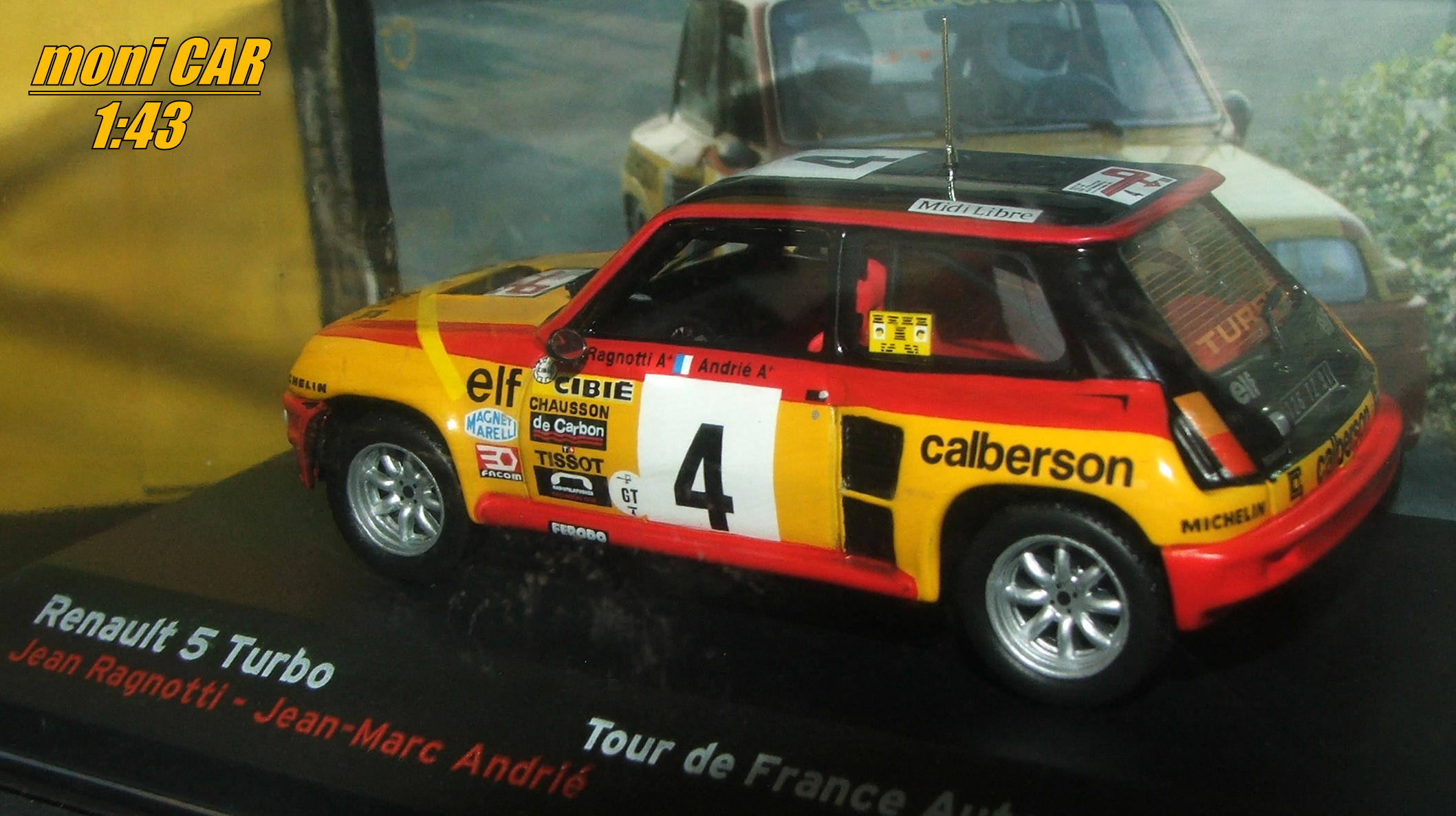 RENAULT 5 Turbo No.4 - Jean Ragnotti - Jean-Marc Andrié - Tour de France Automobille 1980 (1:43) Altaya/IXO