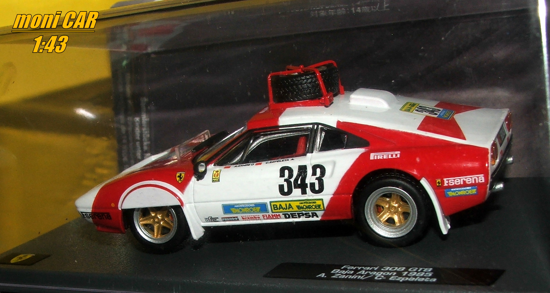 FERRARI 308 GTB No.343 - A. Zanini - C. Ezpeleta - Baja Aragon 1985 (1:43) Altaya/IXO