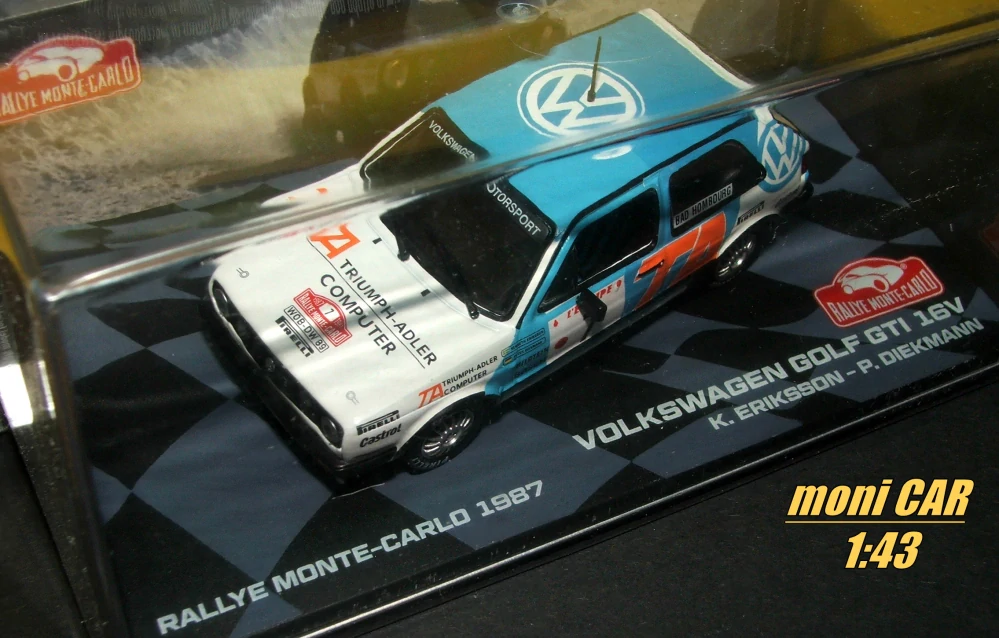 VOLSWAGEN Golf GTI 16V No.7 - K. Eriksson - P. Diekmann - Rallye Monte Carlo 1987 (1:43) Altaya/IXO(1:43)