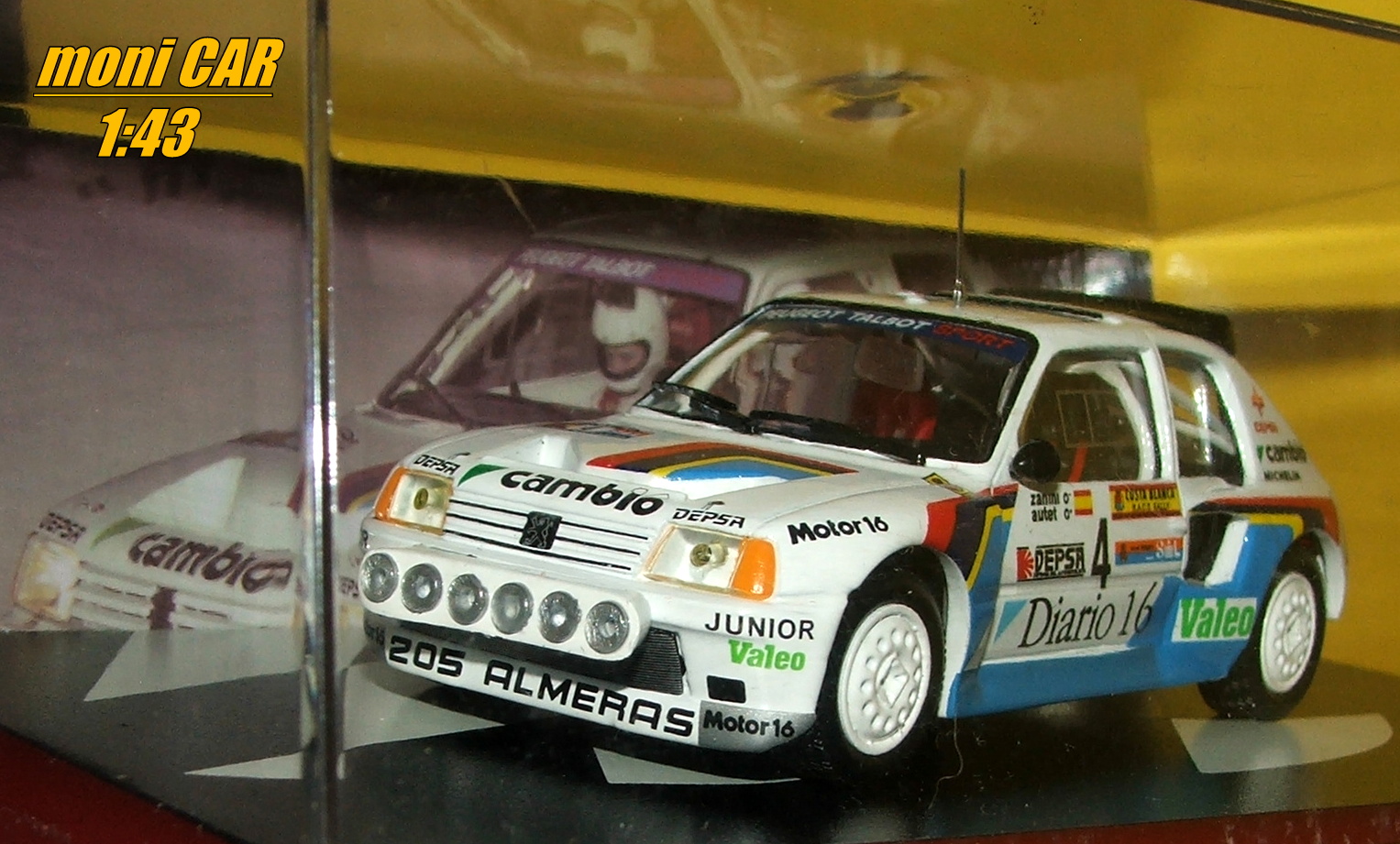 PEUGEOT 205 T16 No.4 - Antonio Zanini - Josep Autet - Rally RACE 1985 (1:43) Altaya/IXO