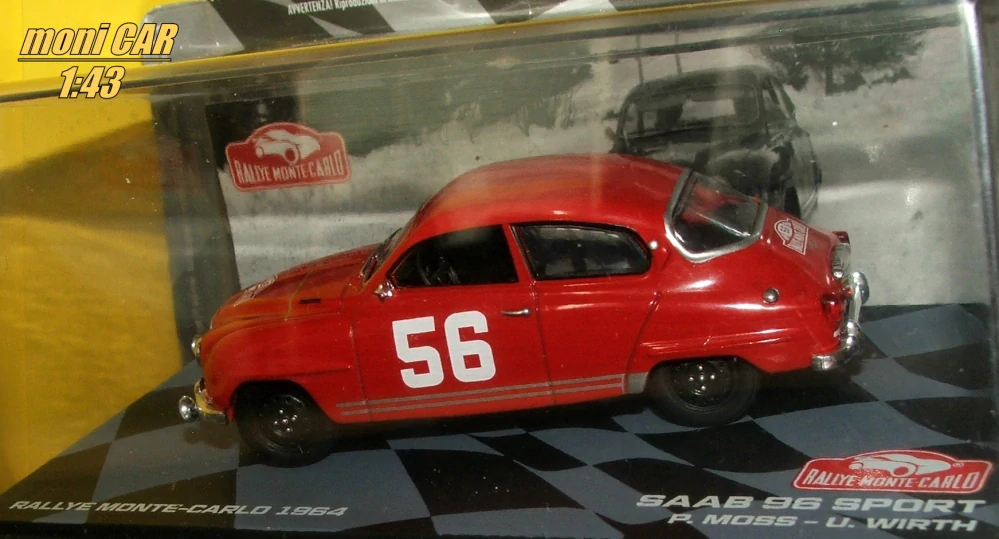 SAAB 96 SPORT No.56 - P. Moss - U. Wirth - rallye Monte Carlo 1964 (1:43) Altaza/IXO