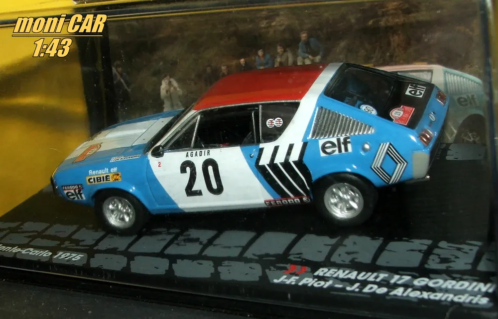 RENAULT 17 Gordini No.20 - J-F. Piot - J. De Alexandris - Rallye Monte Carlo 1975 (1:43) Altaya/IXO