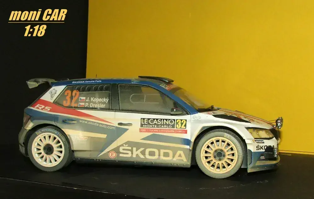 ŠKODA Fabia R5 No.32 J. Kopecký - P. Dresler - Rallye Monte Carlo 2018 Dirty Version (1:18) FOX18