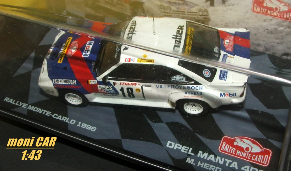 OPEL Manta 400 No.18 - M. Hero - L. Grun - Rallye Monte Carlo 1986 (1:43) Altaya/IXO