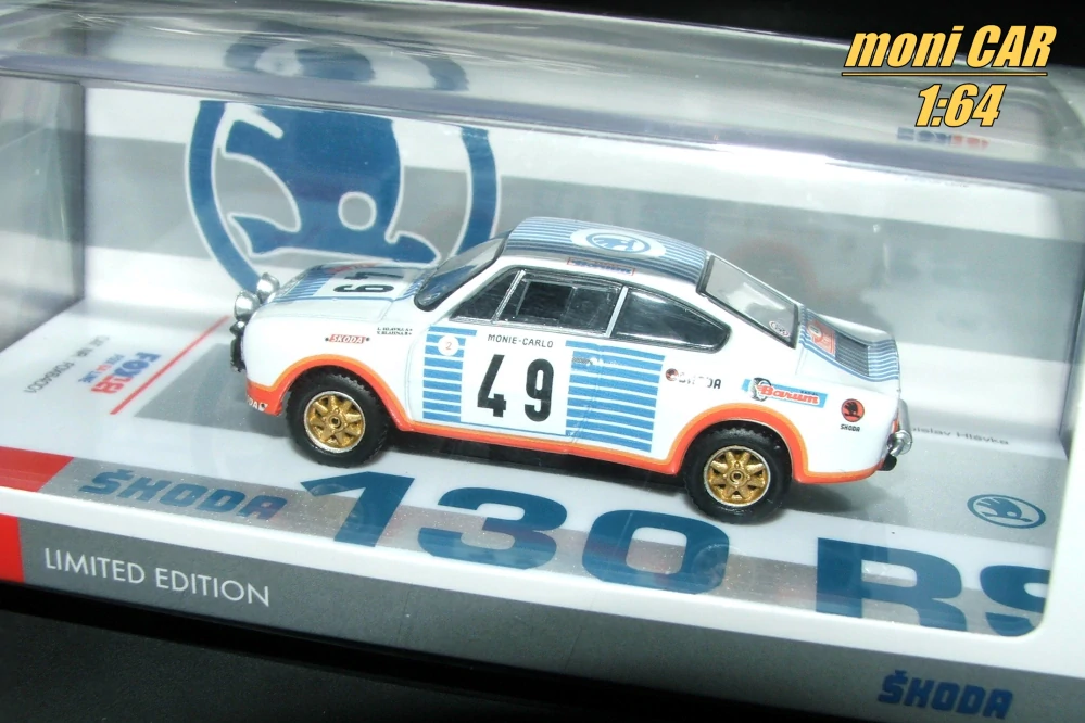 ŠKODA 130 RS No.49 - Václav Blahna - Lubislav Hlávka - Rally Monte Carlo 1977 (1:64) FOX18