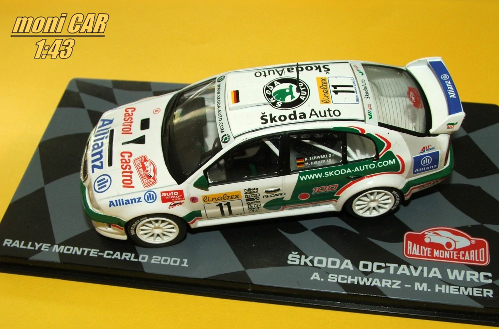 ŠKODA Octavia WRC No.11 - Armin Schwarz - Manfred Hiemer - Rally Monte Carlo 2001 (1:43) Altaya/IXO