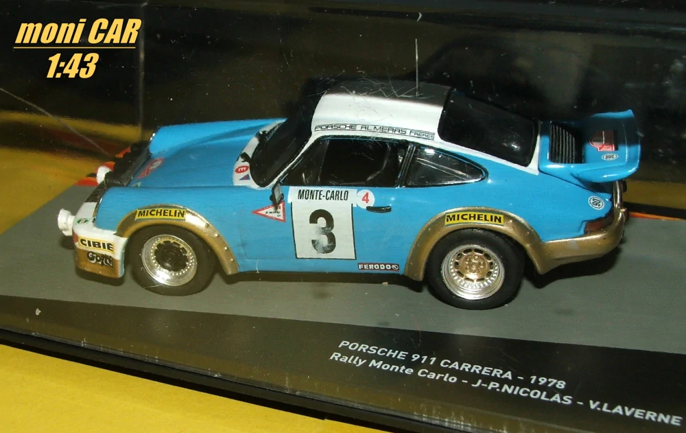PORSCHE 911 Carrera No.3 - J-P. Nocolas - V. Lavrene Rallye Monte Carlo 1978 (1:43) Altaya/IXO