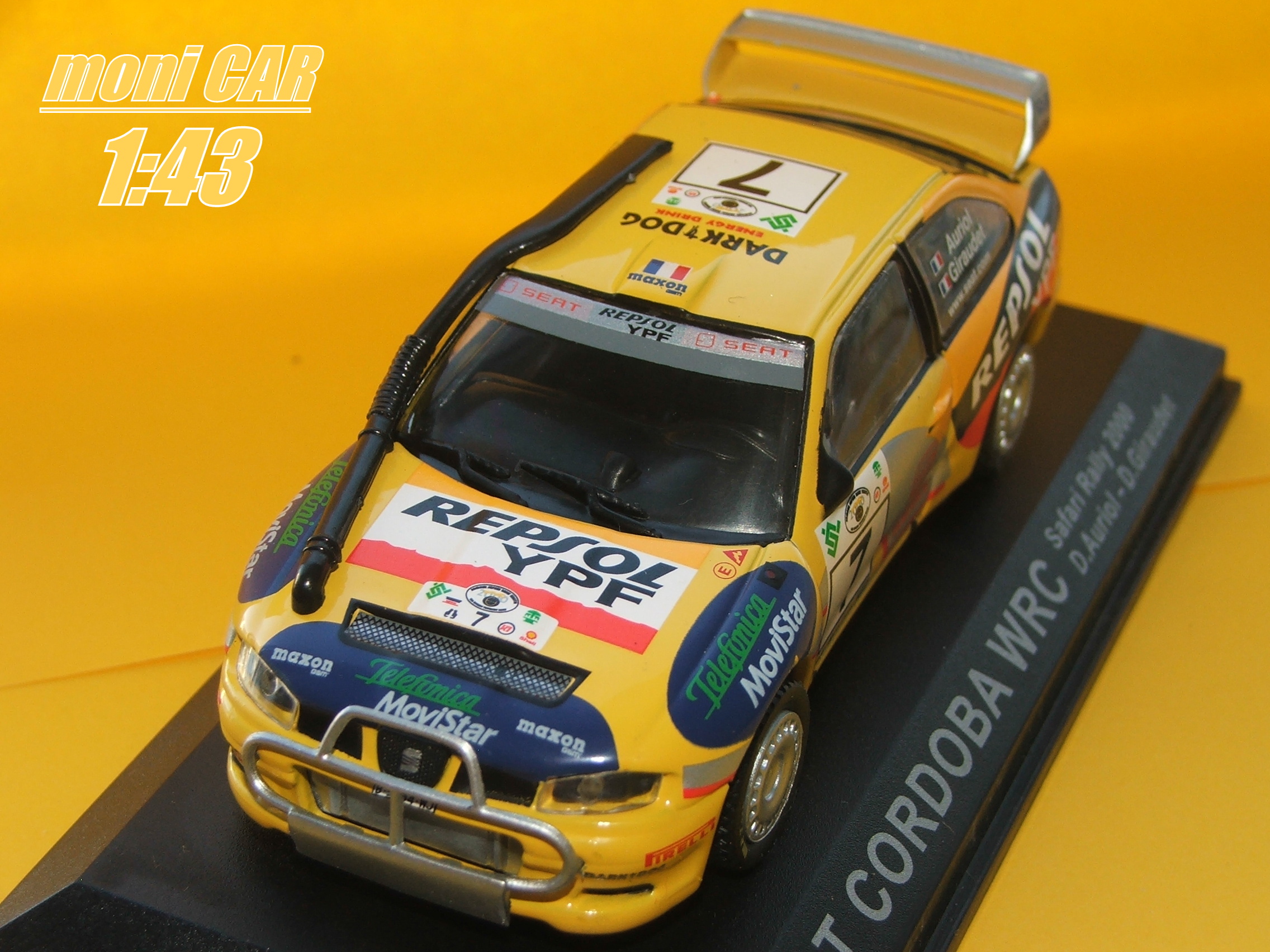 SEAT Cordoba WRC No.7 - D. Auriol - D. Giraudet, Safari Rally 2000 (1:43) Altaya/IXO
