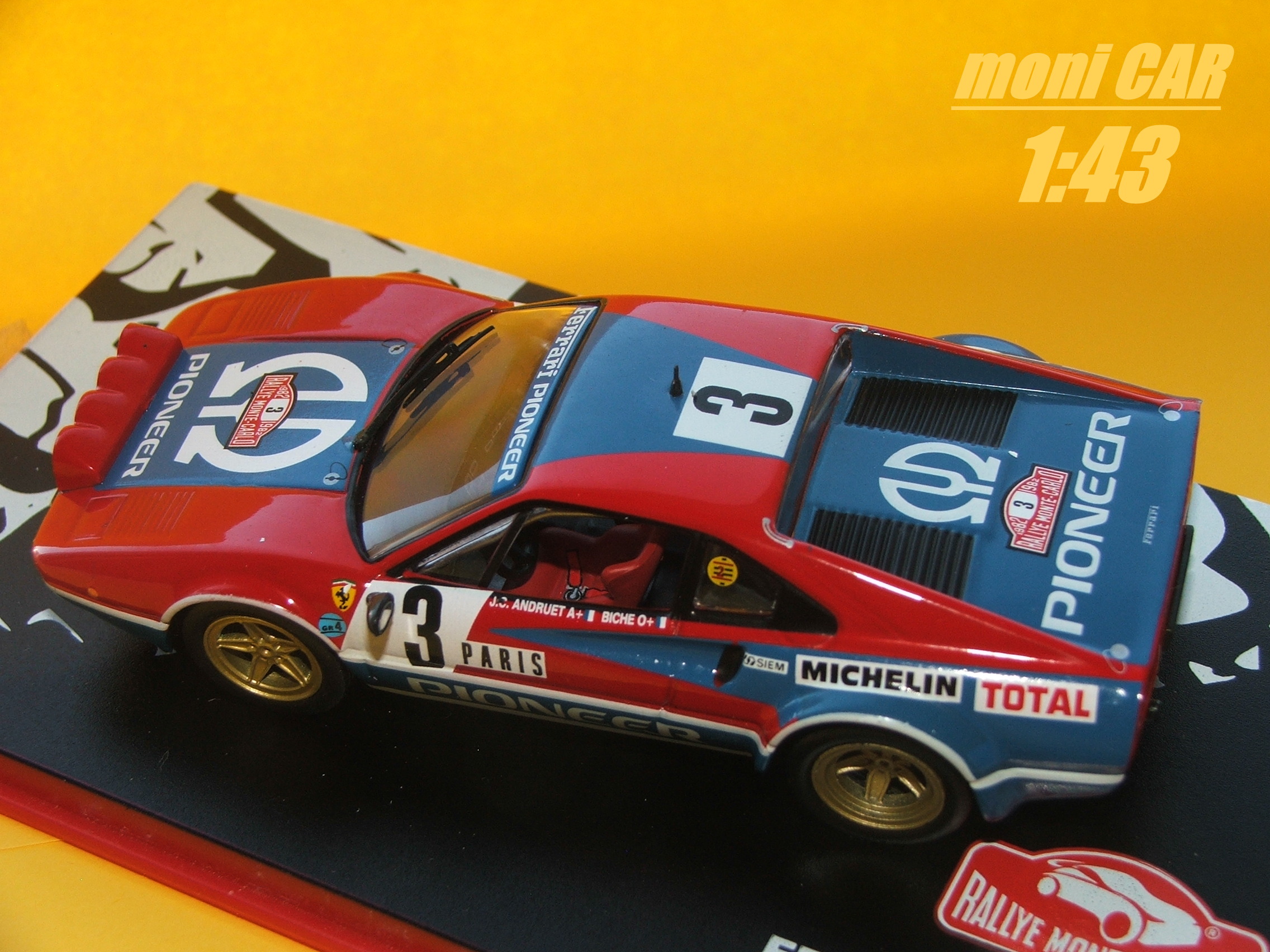 FERRARI 308 GTB No.3 - Rally Monte Carlo 1982 - J-C. Andruet - "Biche" M-E. Petit (1:43) Altaya/IXO