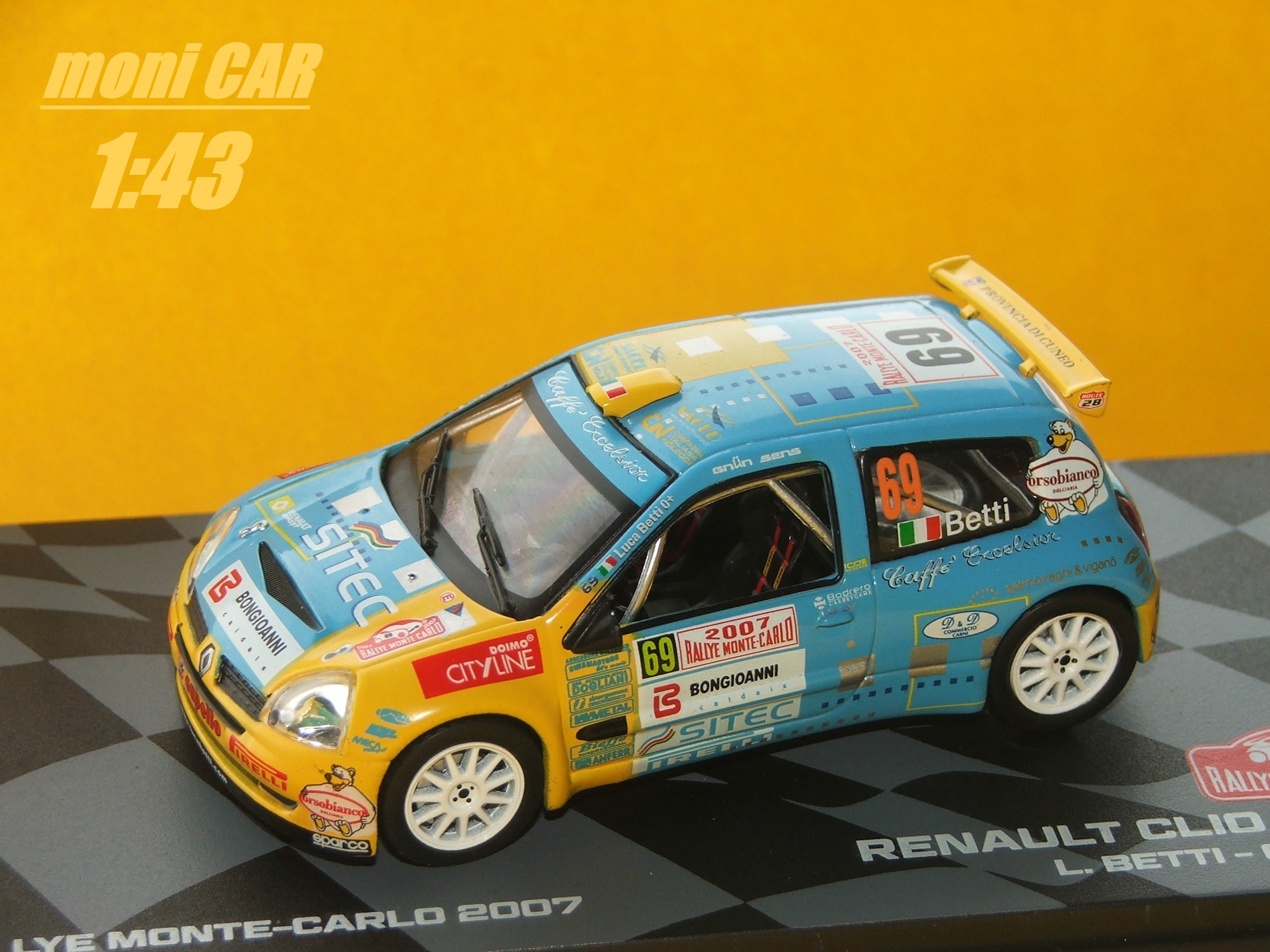 RENAULT CLIO S1600 No.69 - L. Betti - G. Agnese Rallye Monte Carlo 2007 (1:43) Altaya/IXO