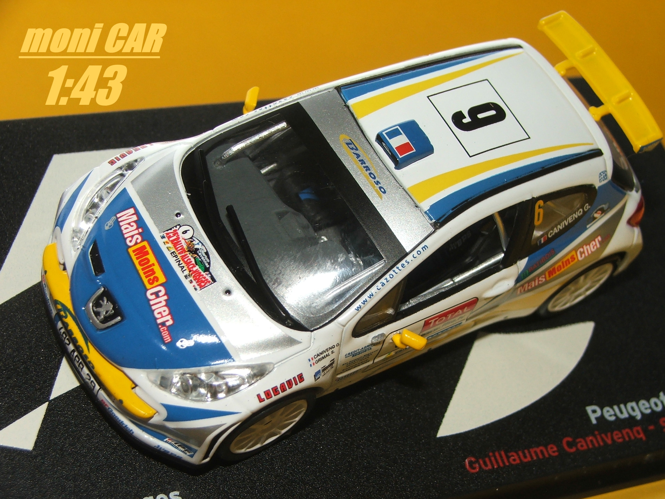PEUGEOT 207 S2000 No.6 - Guillaume Canivenq - Sébastien Grimal Rally Alsace-Vosges 2009 (1:43) Altaya/IXO