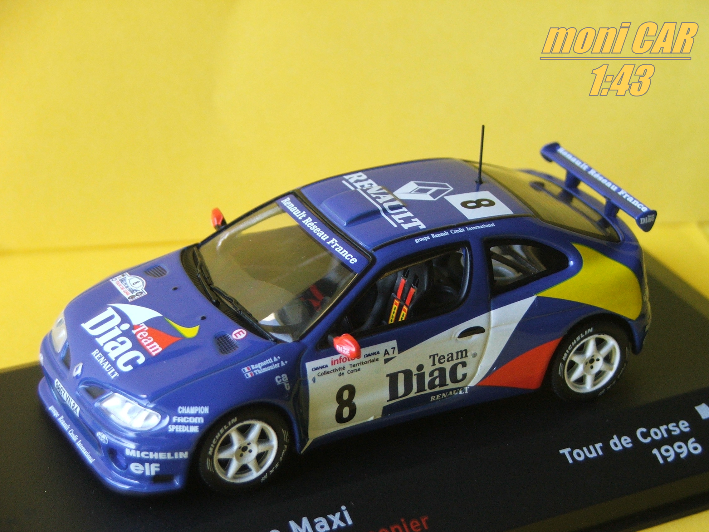 RENAULT Mégane Maxi - Jean Raqnotti-Gilles Thimonier Tour de Corse 1996 (1:43) Altaya/IXO