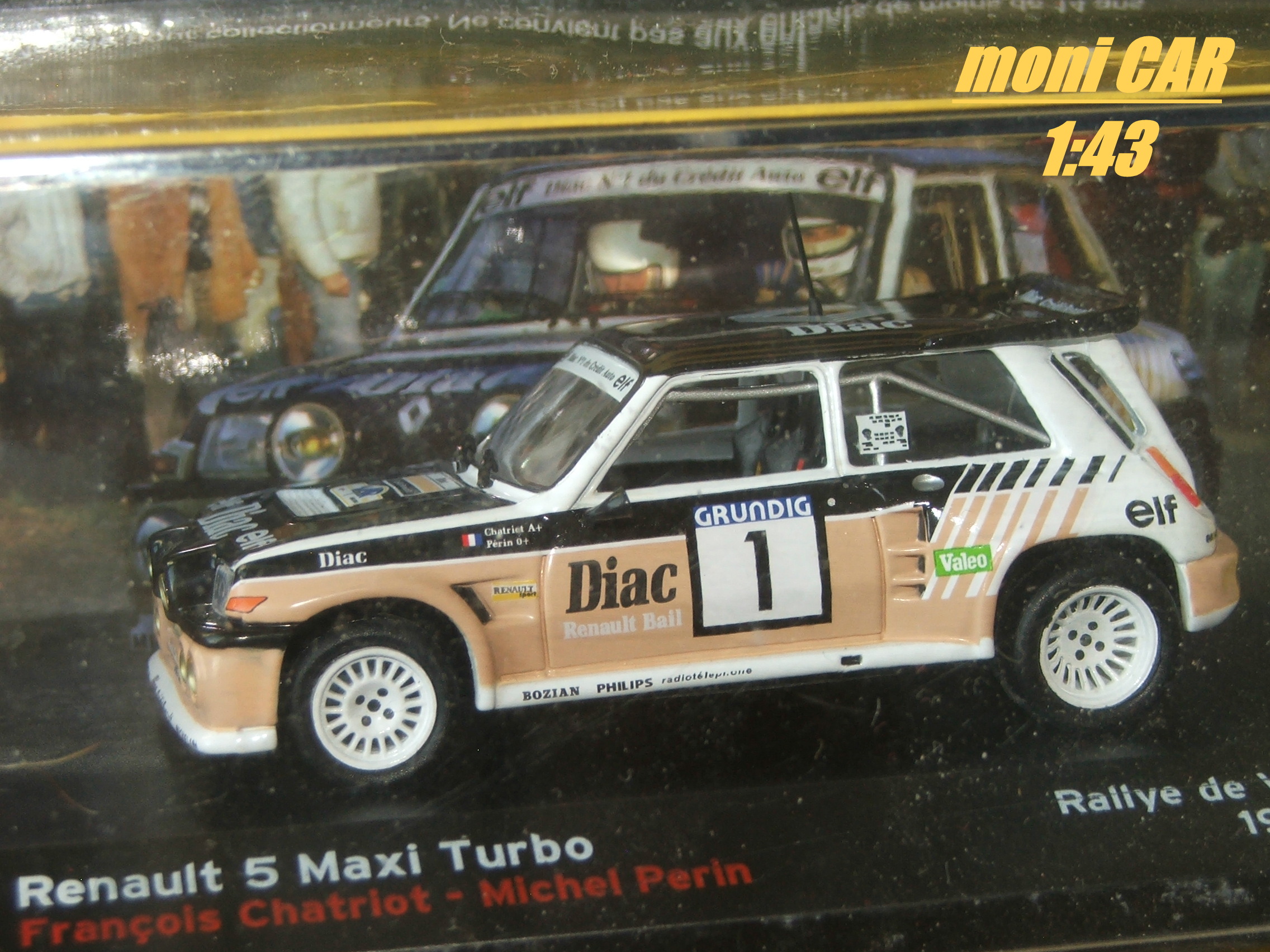 RENAULT 5 Maxi Turbo No.1 Francois Chatriot-Michel Perin Rallye de Var 1986 (1:43) Altaya/IXO