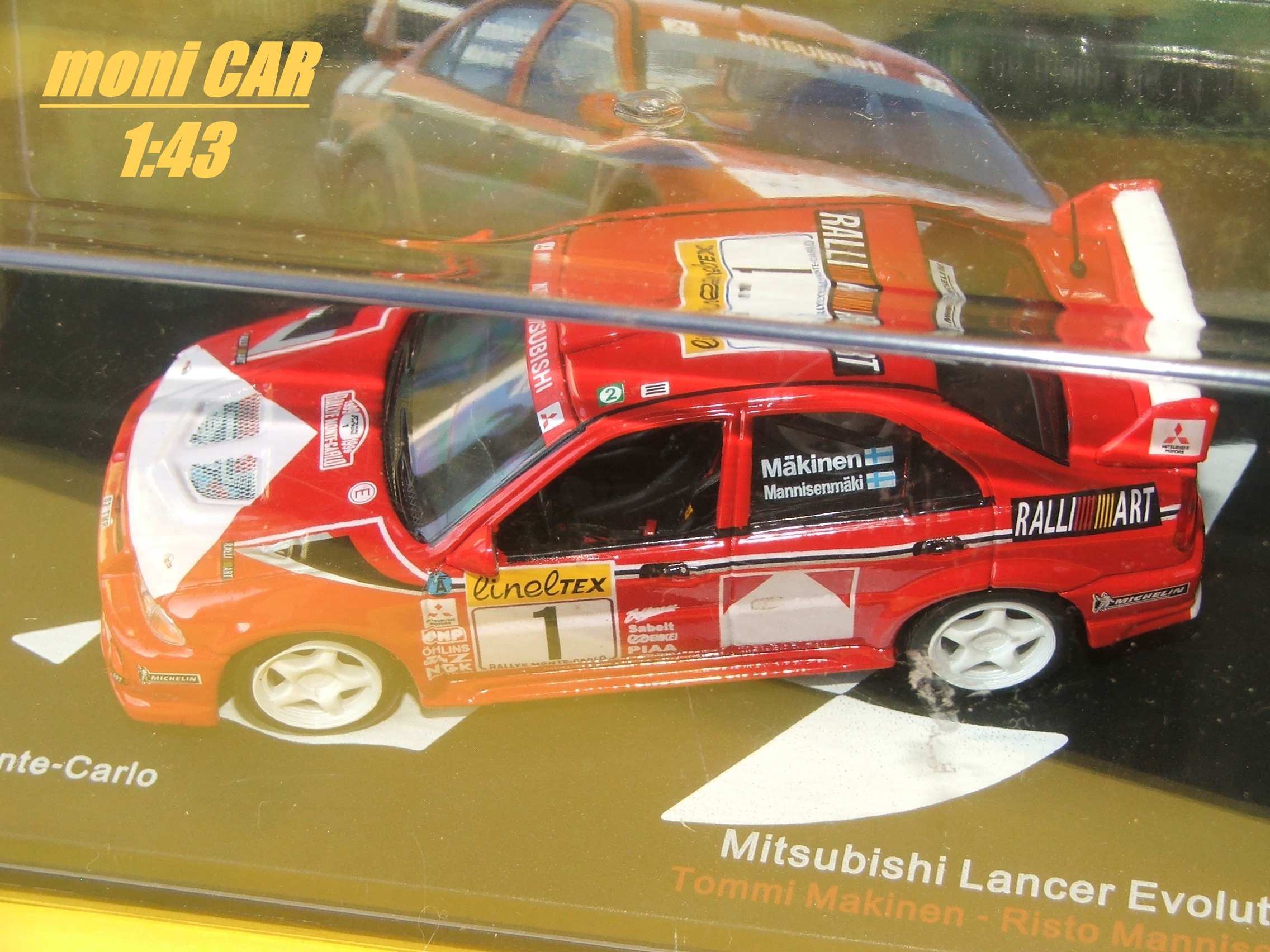 MITSUBISHI Lancer Evolution VI No.1 Tommi Makinen-Risto Mannisenmaki - Rallye Monte Carlo 1999 (1:43) Altaya/IXO