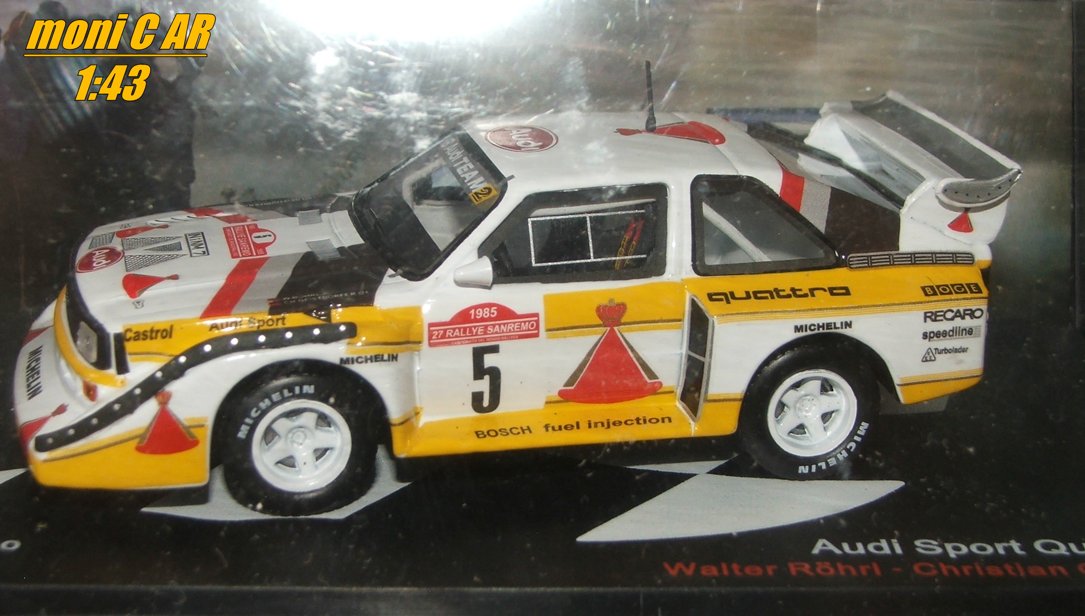 AUDI Sport Quattro E2 No.5 - Walter Rohl - Christian Geistdorfer - Rallye Sanremo 1985 (1:43) Altaya/IXO