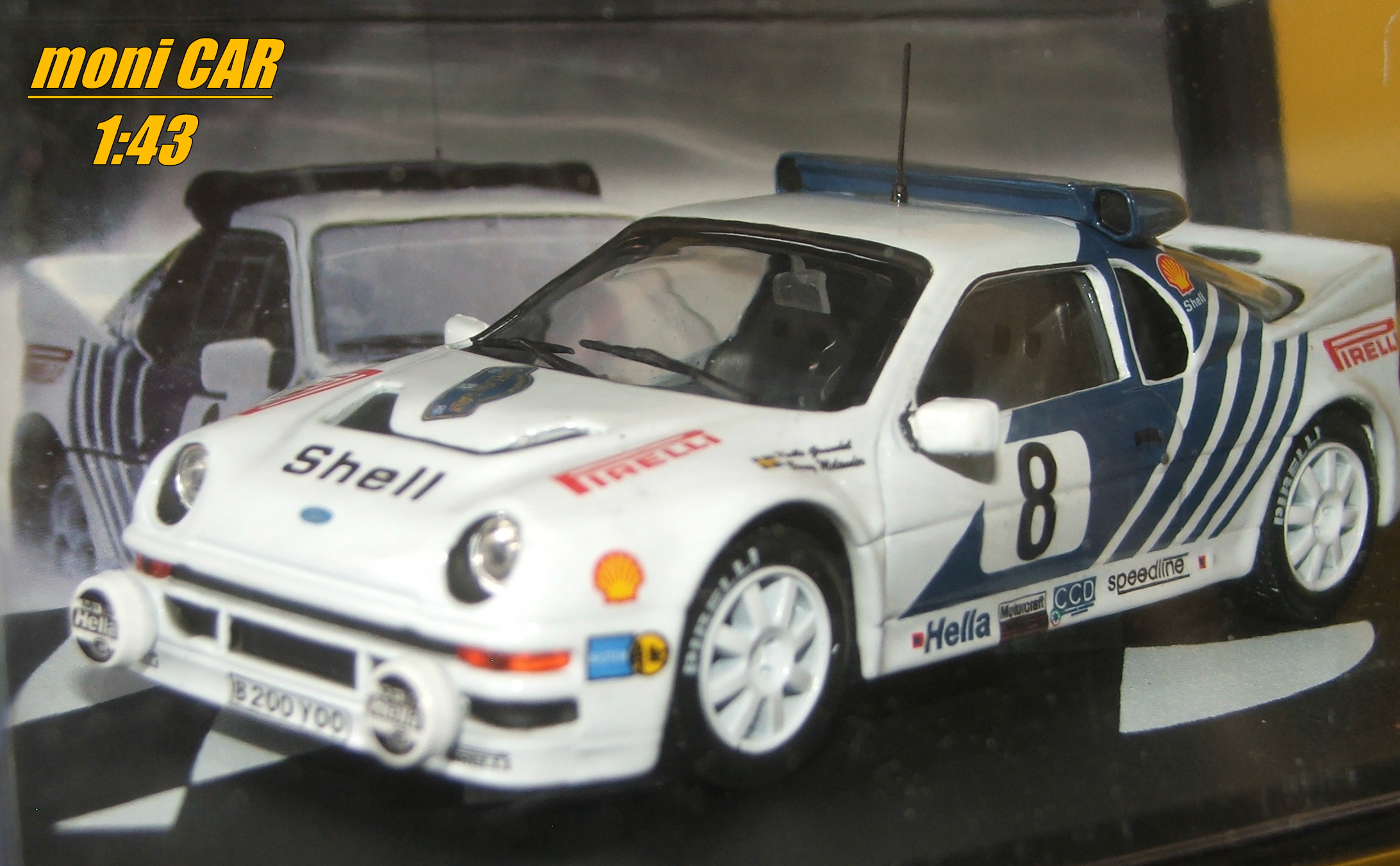 FORD RS200 No.8 - Kalle Grundel - Benny Melander - Swdish Rally 1986 (1:43) Altaya/IXO