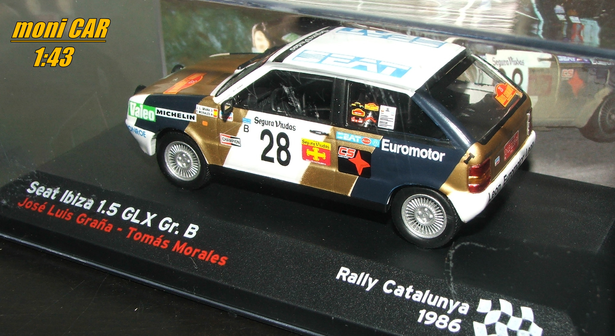 SEAT Ibiza 1,5 GLX Gr. B No.28 - José Luis Graňa - Tomás Morales - Rally Catalunya 1986 (1:43) Altaya/IXO