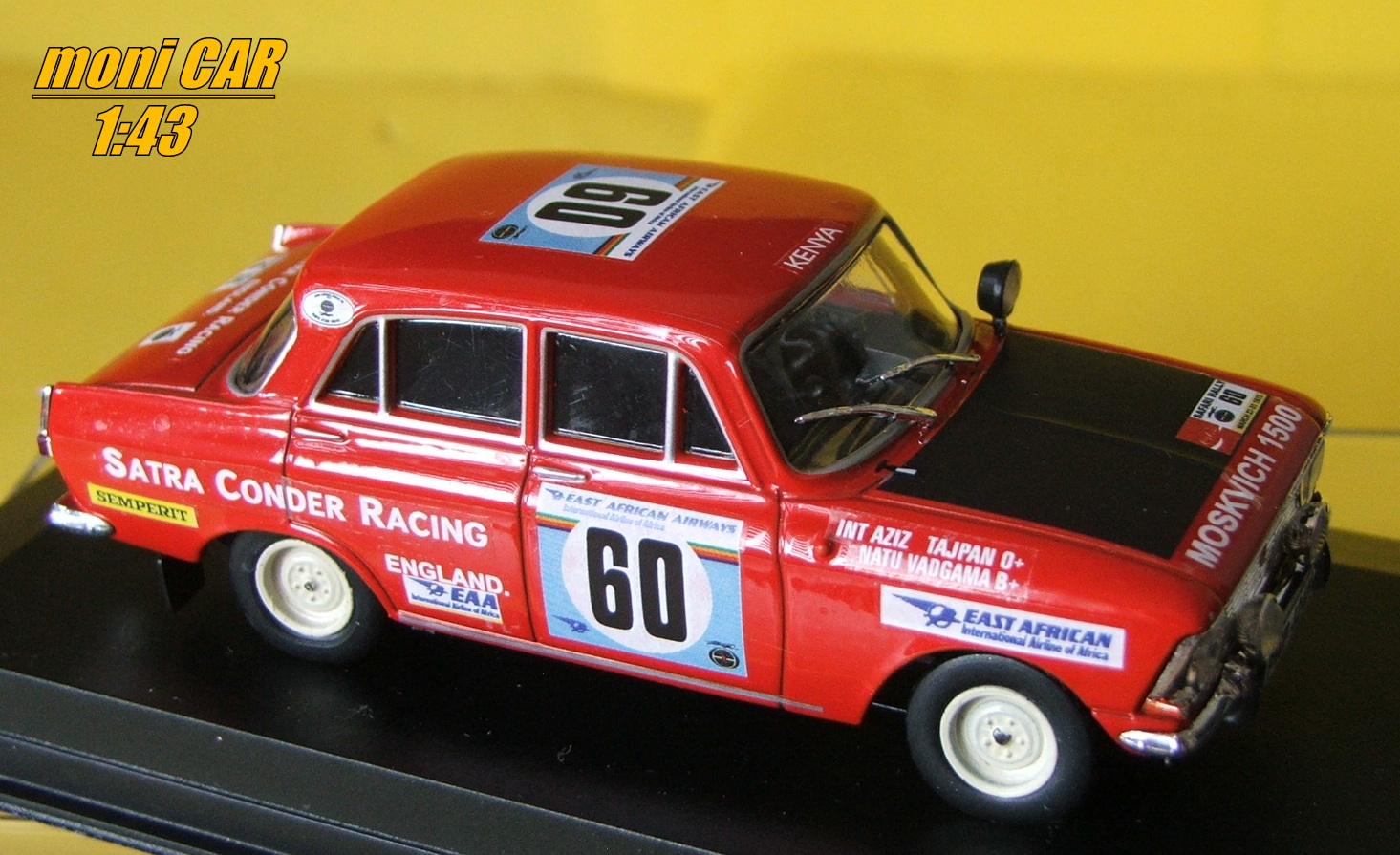 MOSKVIČ 412 No.60 - A. Tajpar - N. Vadgama - Rally Safari 1975 (1:43) Altaya/IXO/SC
