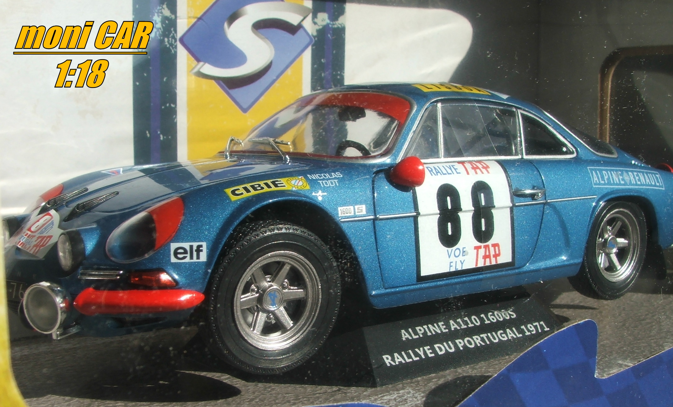 ALPINE A110 1600S #88 J.P.NICOLAS - J.TODT winner Rallye du Portugal 1971 (1:18) SOLIDO