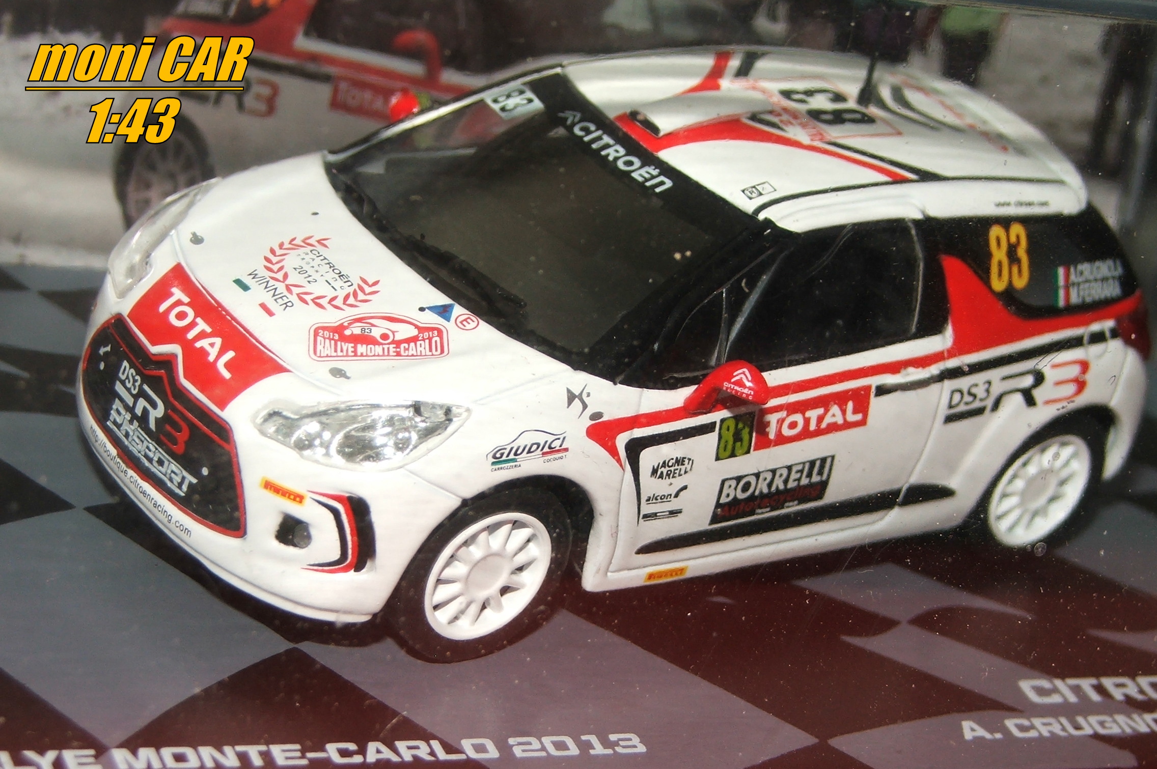 CITROEN DS 3 R3 -No.83 - A. Crugnola - M. Ferrara - Rallye Monte Carlo 2013 (1:43) Altaya/IXO