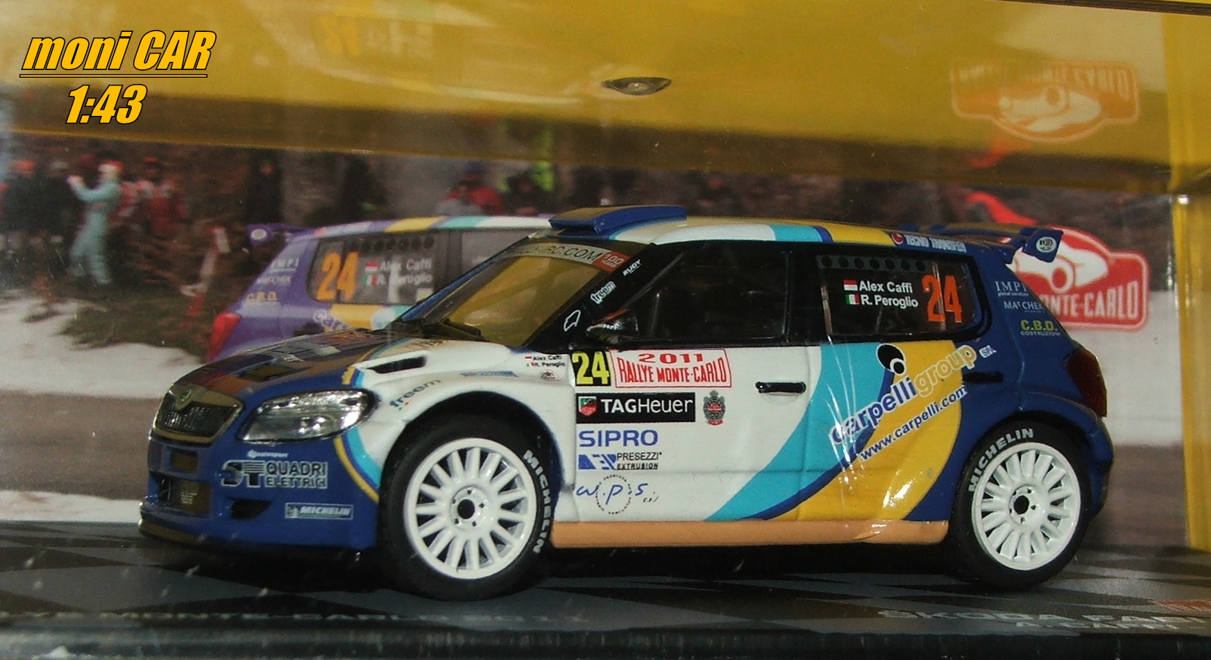 ŠKODA Fábia S2000 N.24 - Alessandro Caffi - Roberto Peroglio - Rally Monte Cerlo 2011 (1:43) Altaya/IXO