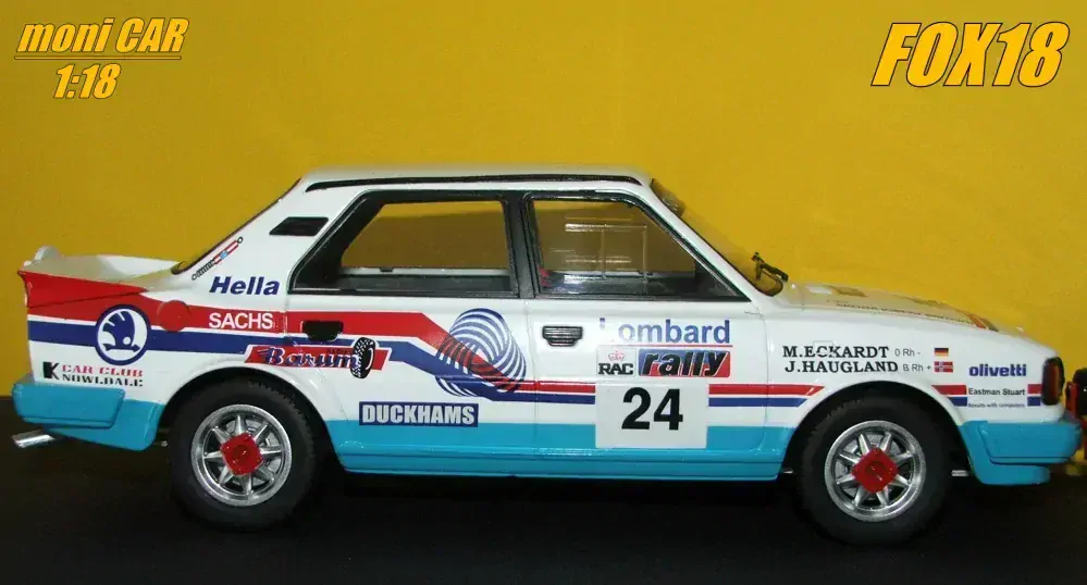 ŠKODA 130 LR No.24 - John Haugland-Monika Eckardt - RAC Lombard rally 1986 (1:18) FOX18