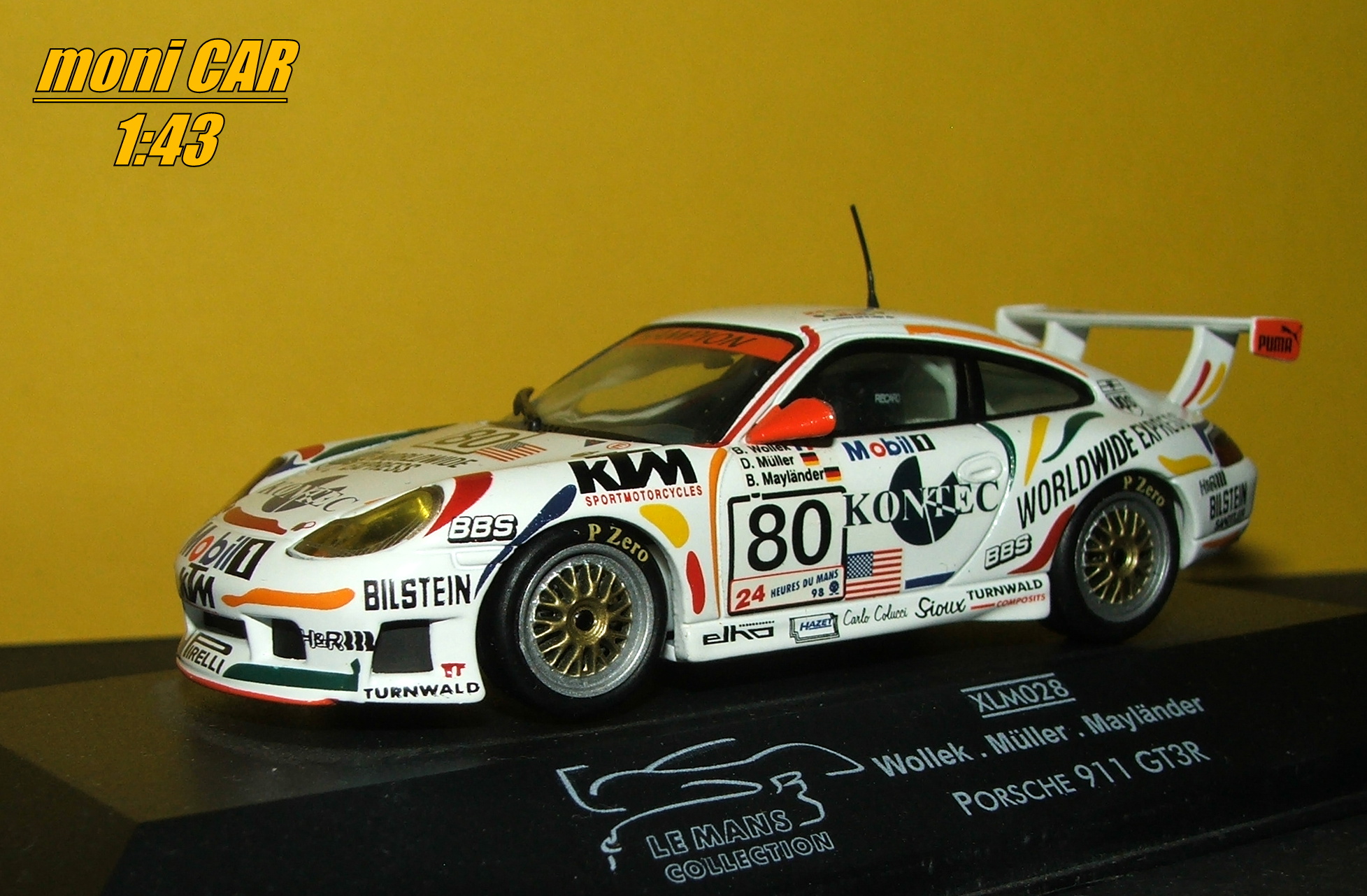 PORSCHE 911 GT3R No.80 B. Wollek D. Muller B. Maylander Le Mans 1999 (1:43) ONYX