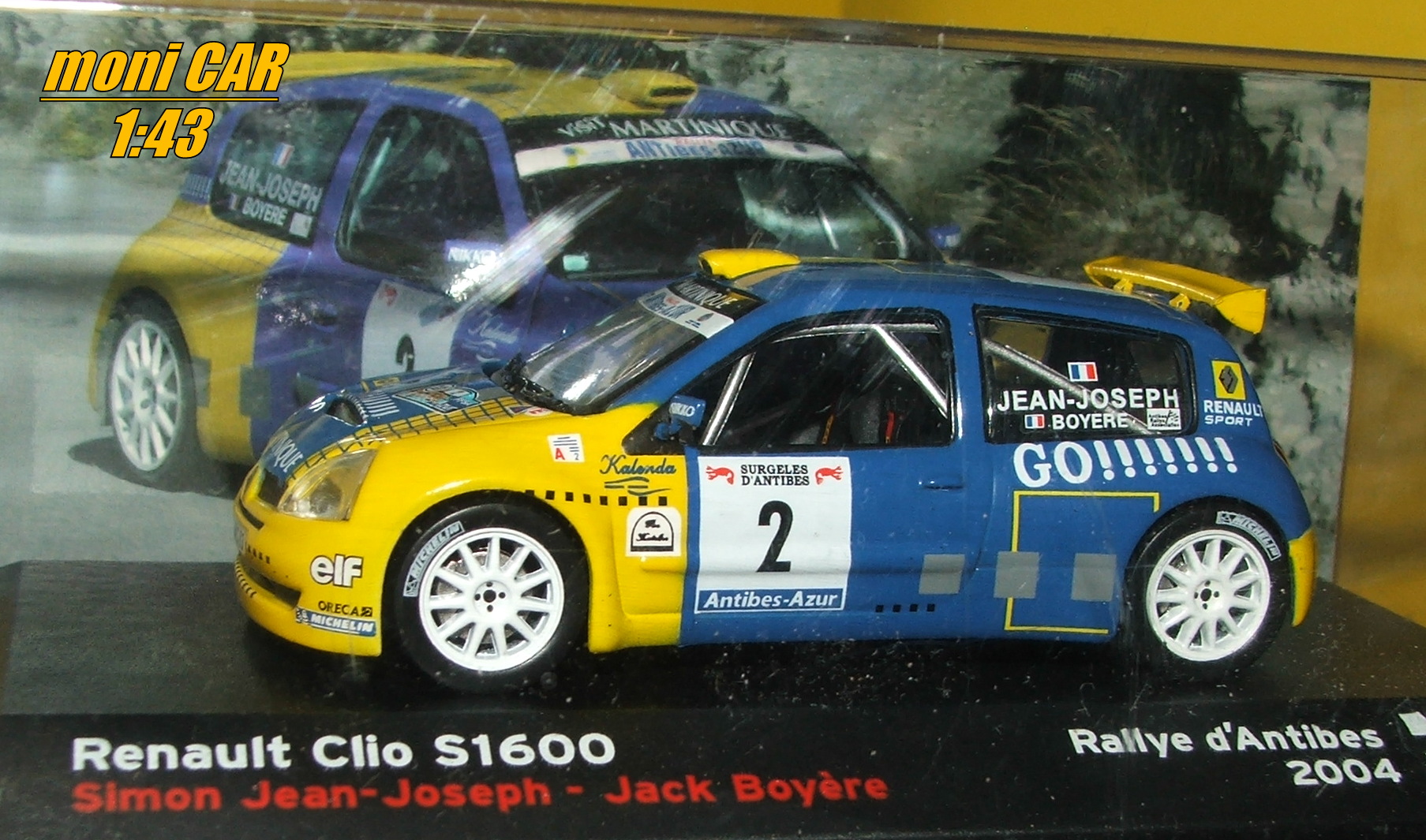 RENAULT Clio S1600 No.2 - Simon Jean-Joshep - Jack Boyére  rally  d´Antibes 2004 (1:43) Altaya/IXO