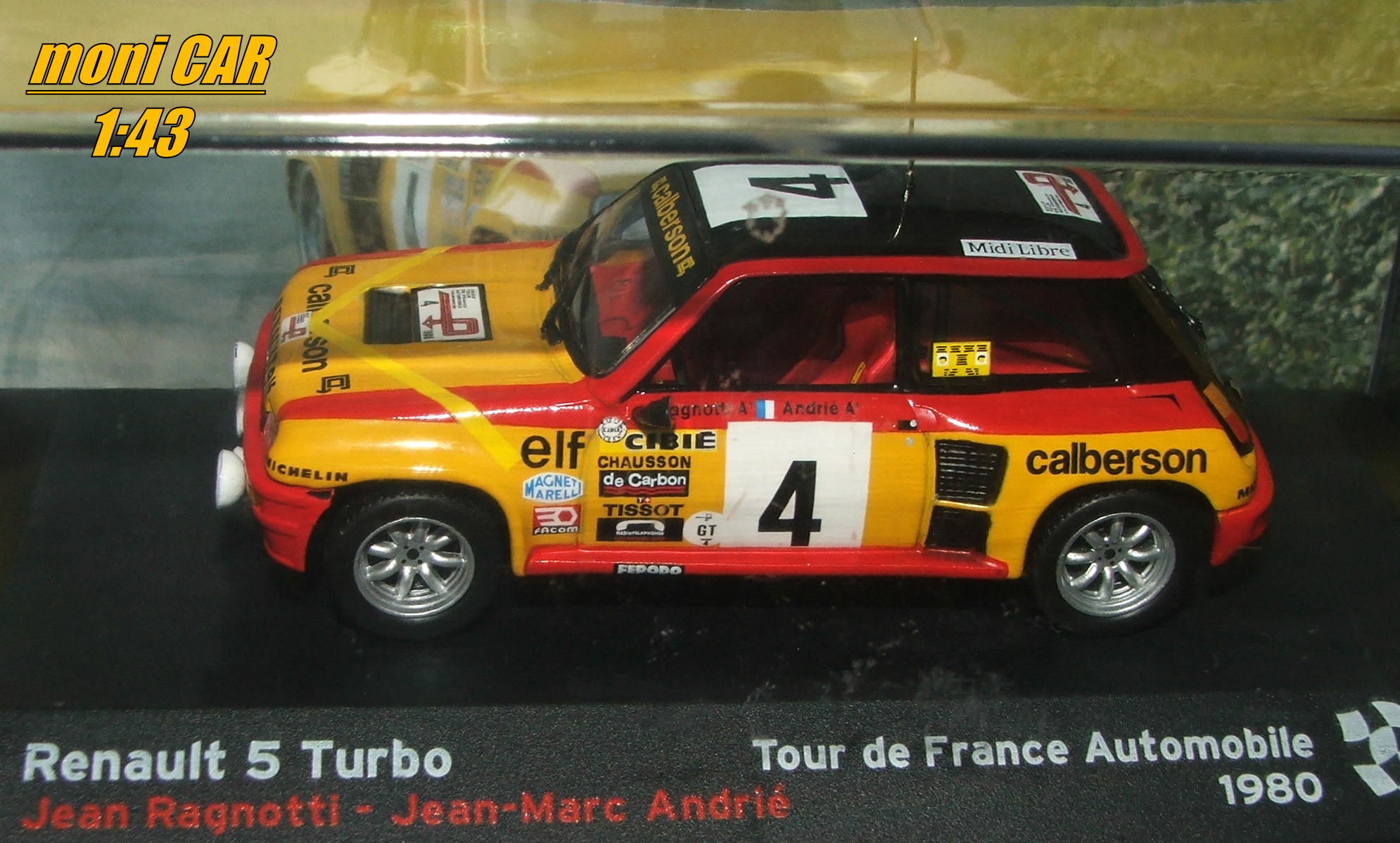 RENAULT 5 Turbo No.4 - Jean Ragnotti - Jean-Marc Andrié - Tour de France Automobille 1980 (1:43) Altaya/IXO
