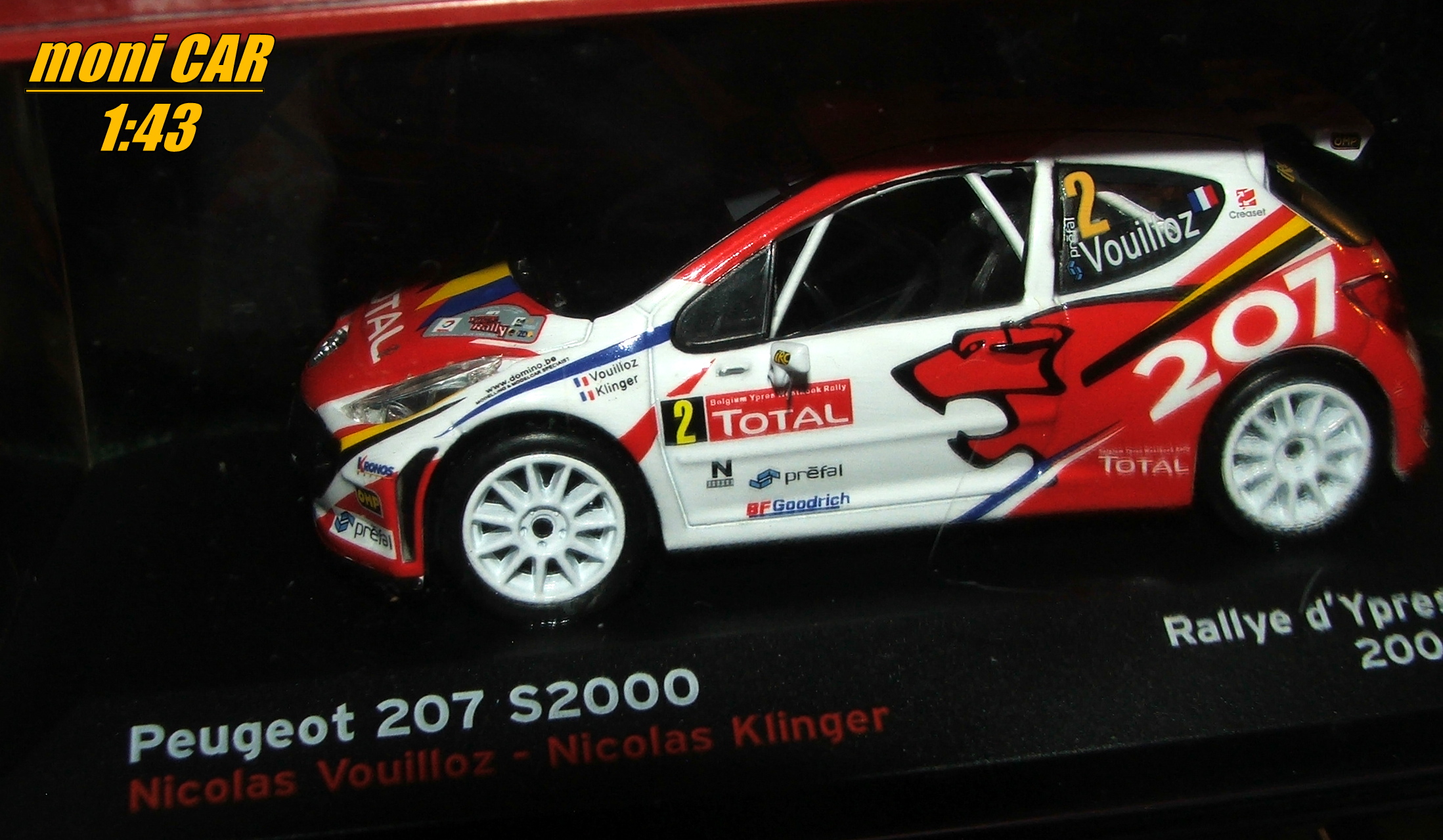 PEUGEOT 207 S2000 No.2 - Nicolas Vouilloz - Nicolas Klinger - Rallye d´Ypres 2008 (1:43) Altaya/IXO