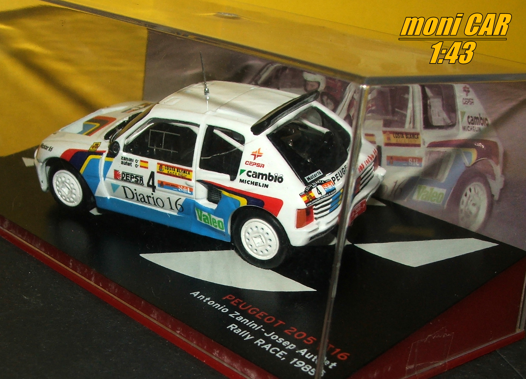 PEUGEOT 205 T16 No.4 - Antonio Zanini - Josep Autet - Rally RACE 1985 (1:43) Altaya/IXO
