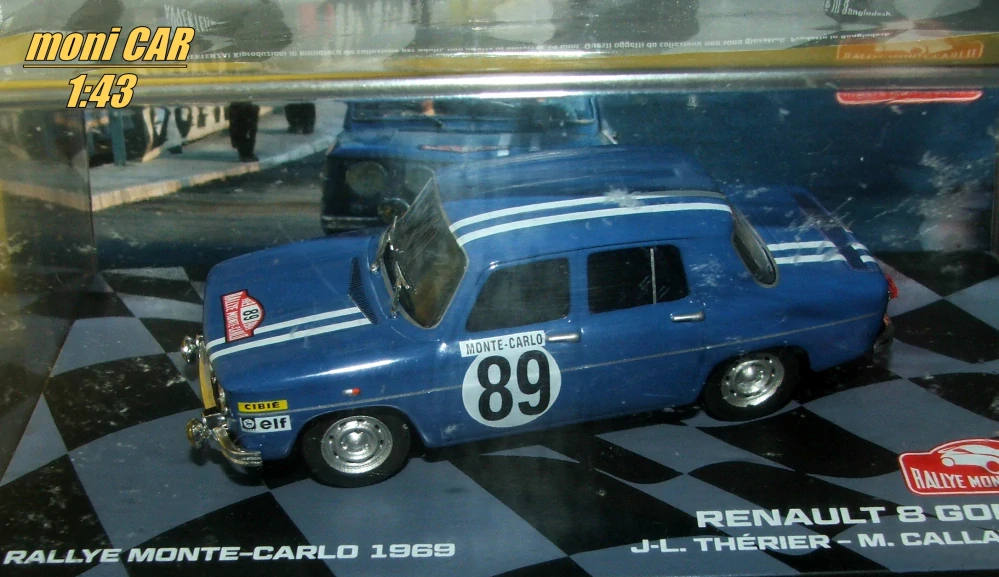 RENAULT 8 Gordini No.89 - J-L. Thérier - M. Callawaert - Rallye de Monte-Carlo 1969 (1:43) Altaya/IXO
