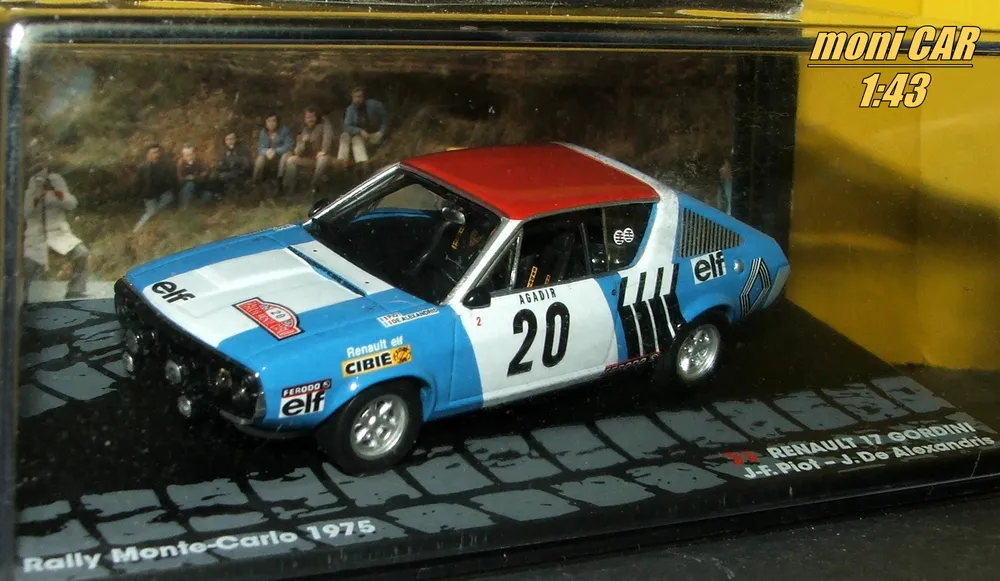 RENAULT 17 Gordini No.20 - J-F. Piot - J. De Alexandris - Rallye Monte Carlo 1975 (1:43) Altaya/IXO