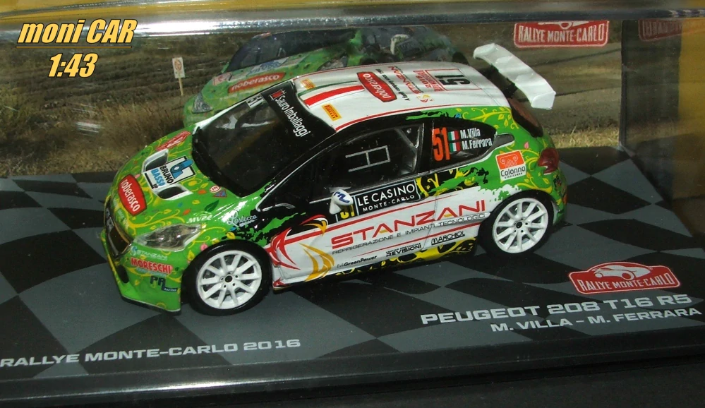 PEUGEOT 208 T16 R5 - No.51 - M. Villa - M. Ferrara - Rallye Monte Carlo 2016 (1:43) Altaya/IXO