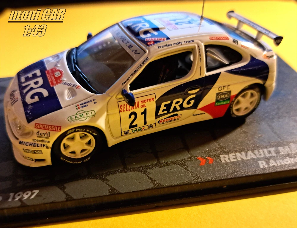 RENAULT Mégane Maxi No. 21 - Paolo Andreucci - Simona Fedeli - Rally Sanremo 1997 (1:43) Altaya/IXO