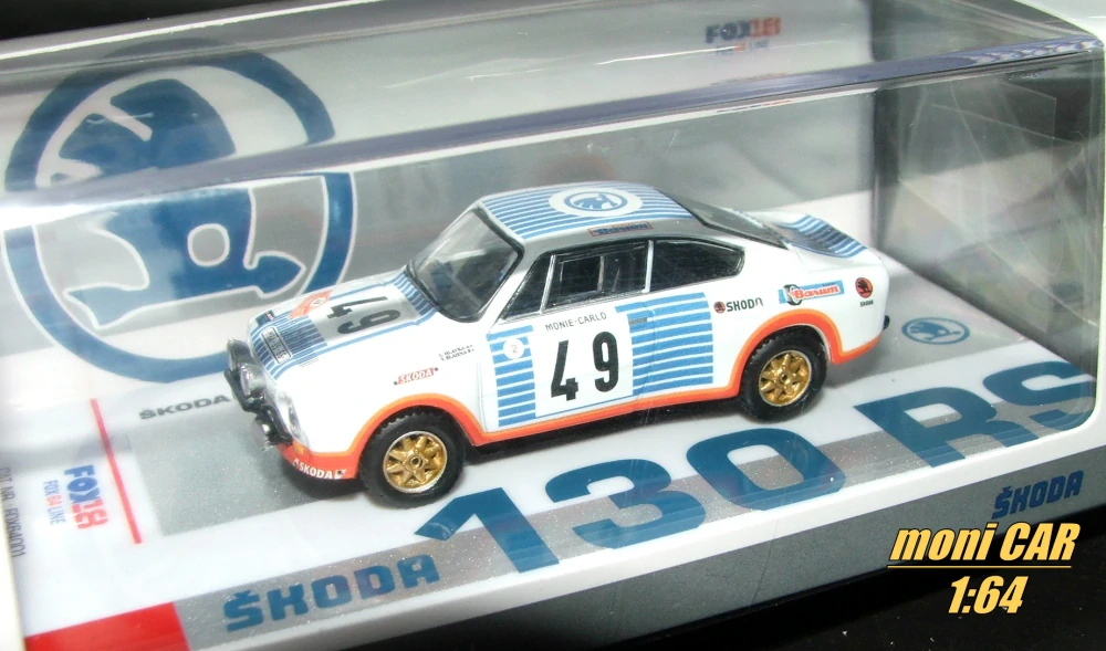 ŠKODA 130 RS No.49 - Václav Blahna - Lubislav Hlávka - Rally Monte Carlo 1977 (1:64) FOX18