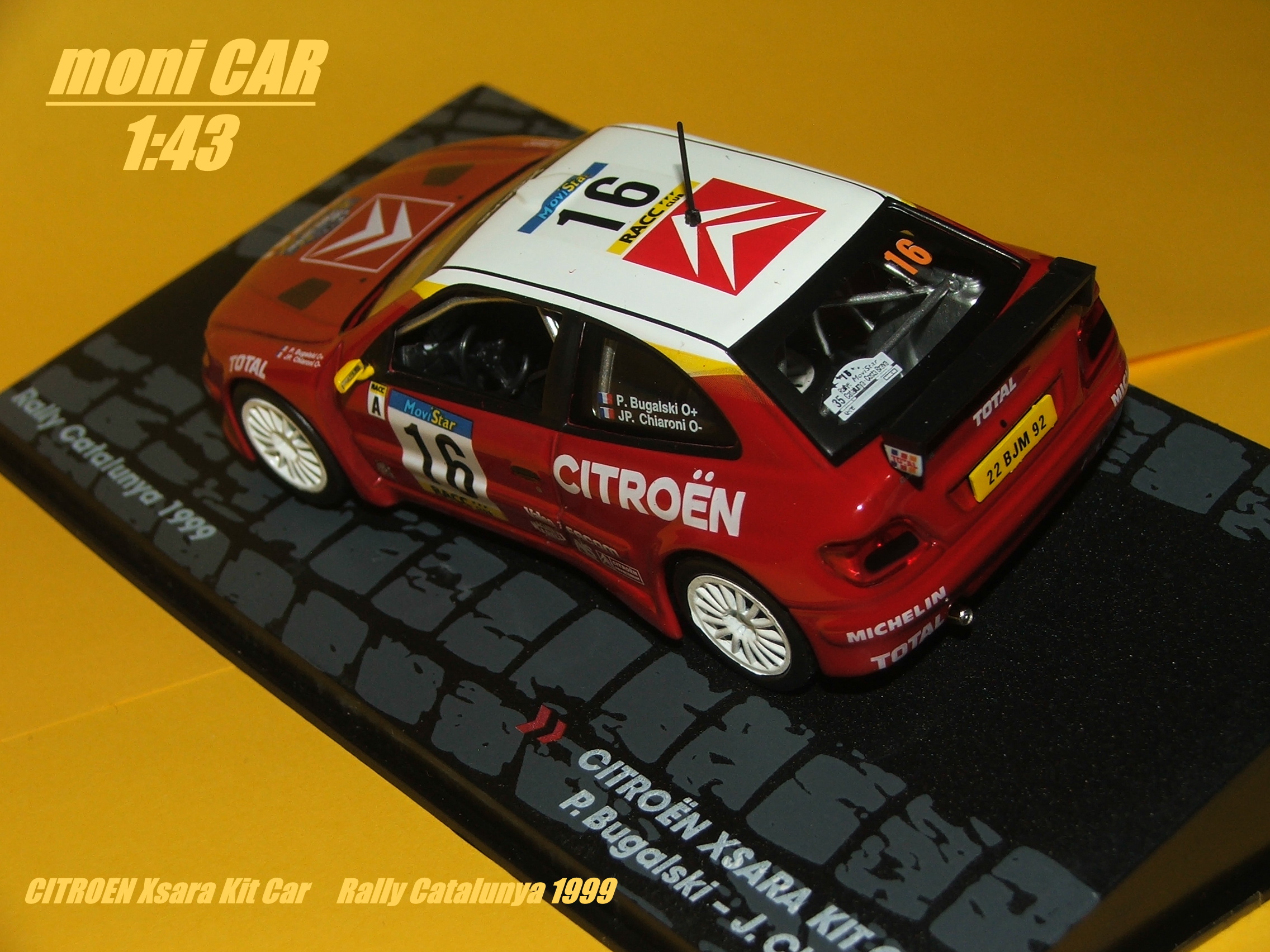 CITROEN Xsara KIT CAR - P. Bugalski - J. Chiaroni No.16 Rally Catalunya 1999 (1:43) Altaya/IXO