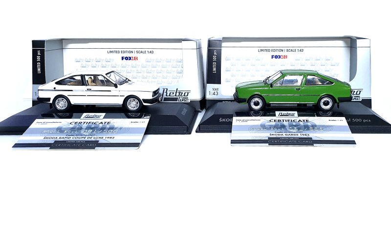 Škoda Rapid Coupe de Luxe Autosalon Ženeva 1982 retro line (1:43) FOX18