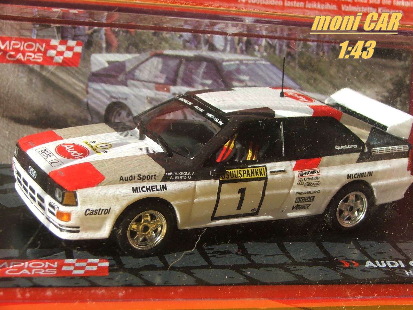 AUDI Quatro A2 No.1 H. Mikkola-A. Hertz 1983 Champion Rally Cars (1:43) Altaya/IXO