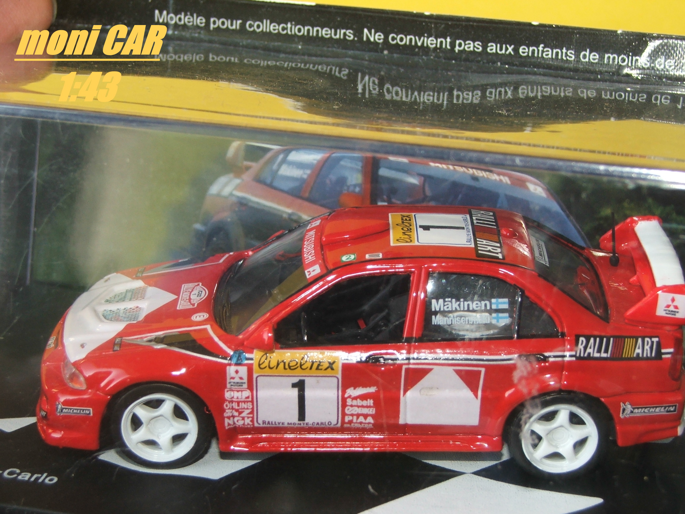 MITSUBISHI Lancer Evolution VI No.1 Tommi Makinen-Risto Mannisenmaki - Rallye Monte Carlo 1999 (1:43) Altaya/IXO