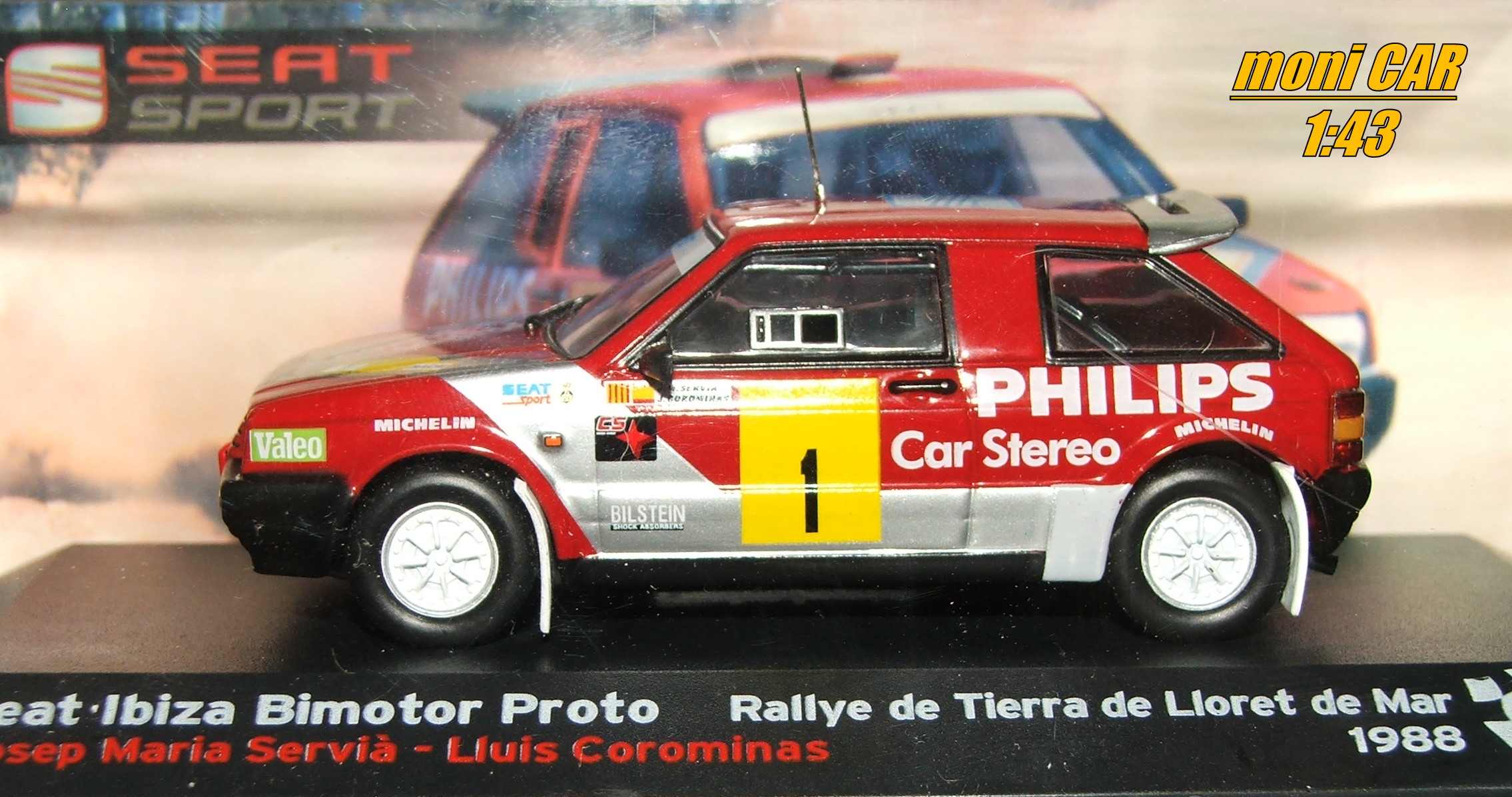 SEAT Ibiza Bimotor proto No.1 - Josep Maria Serviá - Lluis corominas R de tierra de Lioret de Mar 1988 (1:43) Altaya/IXO