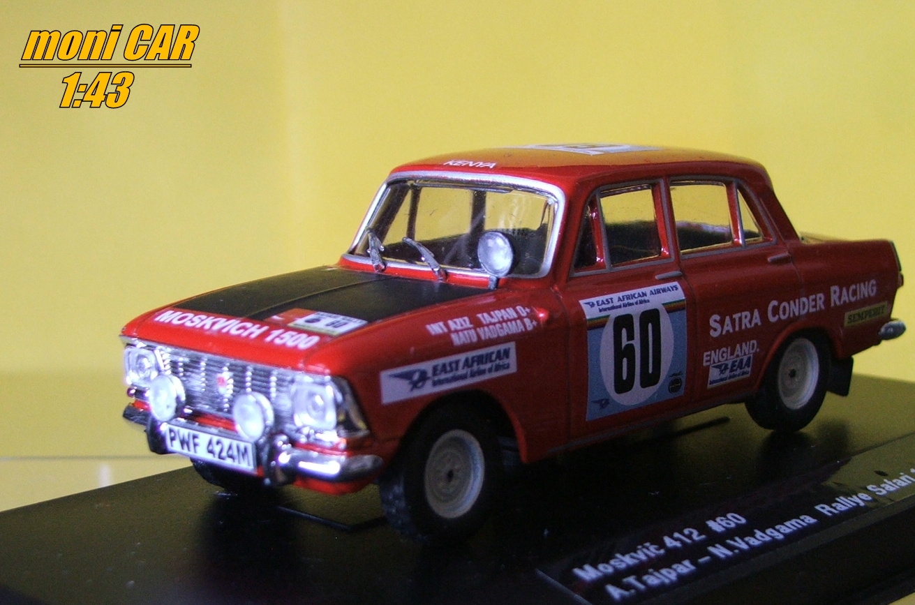 MOSKVIČ 412 No.60 - A. Tajpar - N. Vadgama - Rally Safari 1975 (1:43) Altaya/IXO/SC