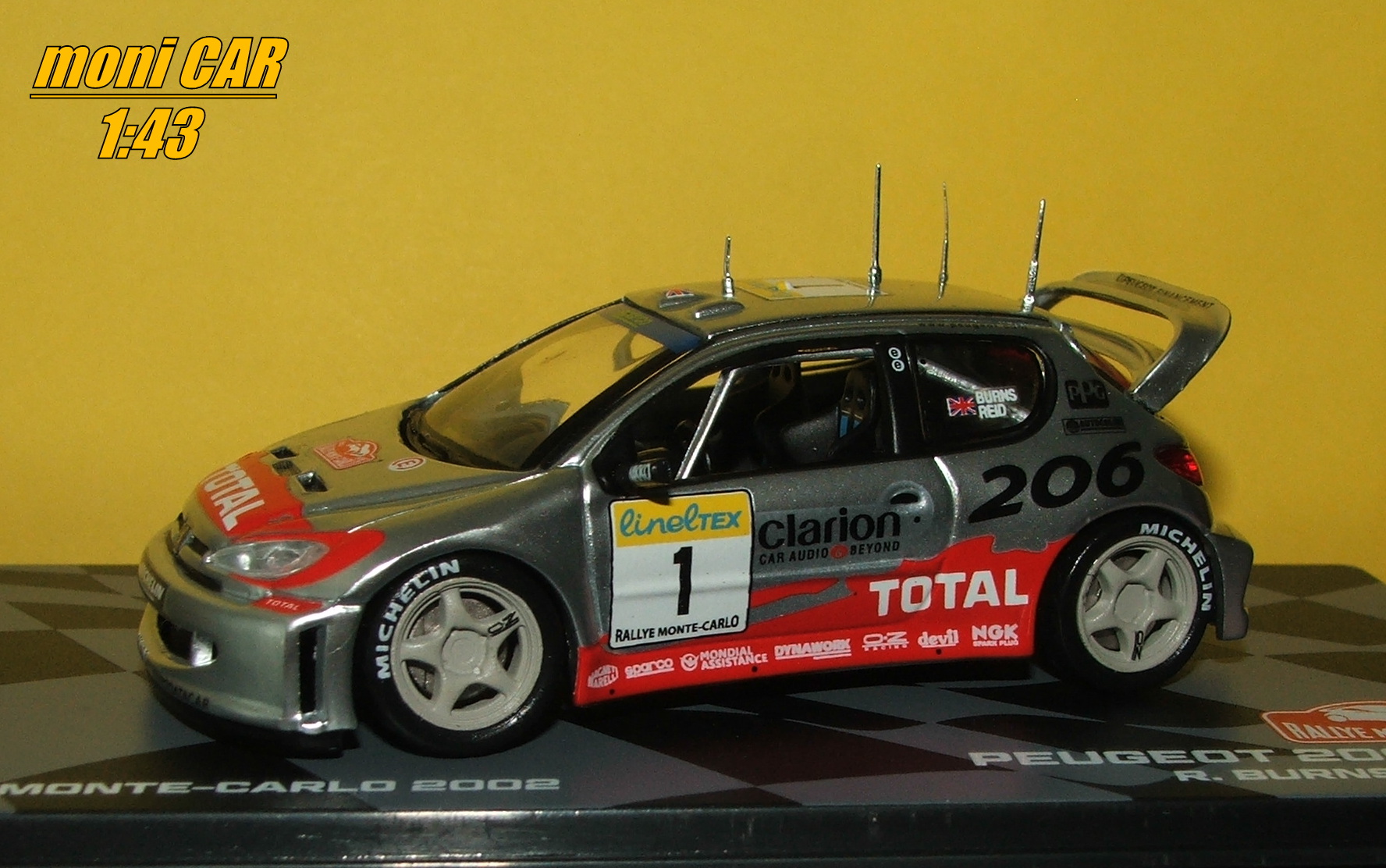 PEUGEOT 206 WRC No.1 - R. Burns - R. Reid - Rally Monte Carlo 2002 (1:43) Altaya/IXO