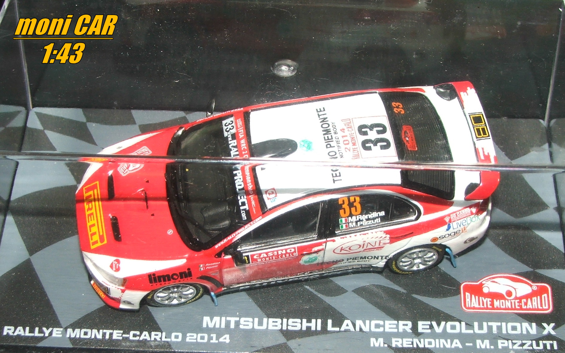 MITSUBISHI Lancer Evolution X No.33 - M. Rendina - M. Pizzuti - Rallye Monte Carlo 2014 (1:43) Altaya/IXO