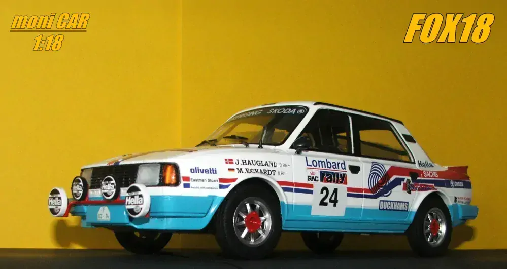 ŠKODA 130 LR No.24 - John Haugland-Monika Eckardt - RAC Lombard rally 1986 (1:18) FOX18